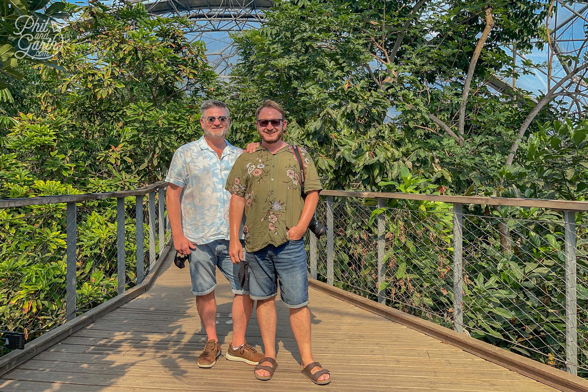 Standing on one of the raised walkways in the rainforest biome