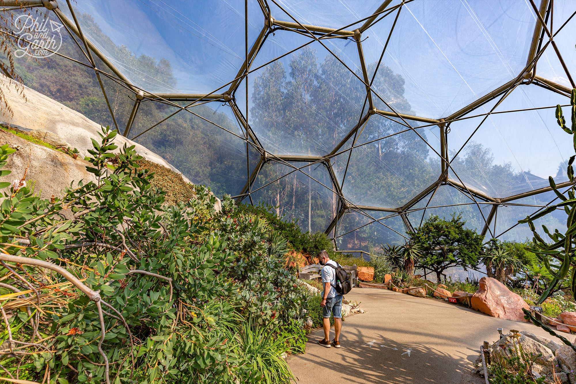 Phil checking out the displays in the Mediterranean biome