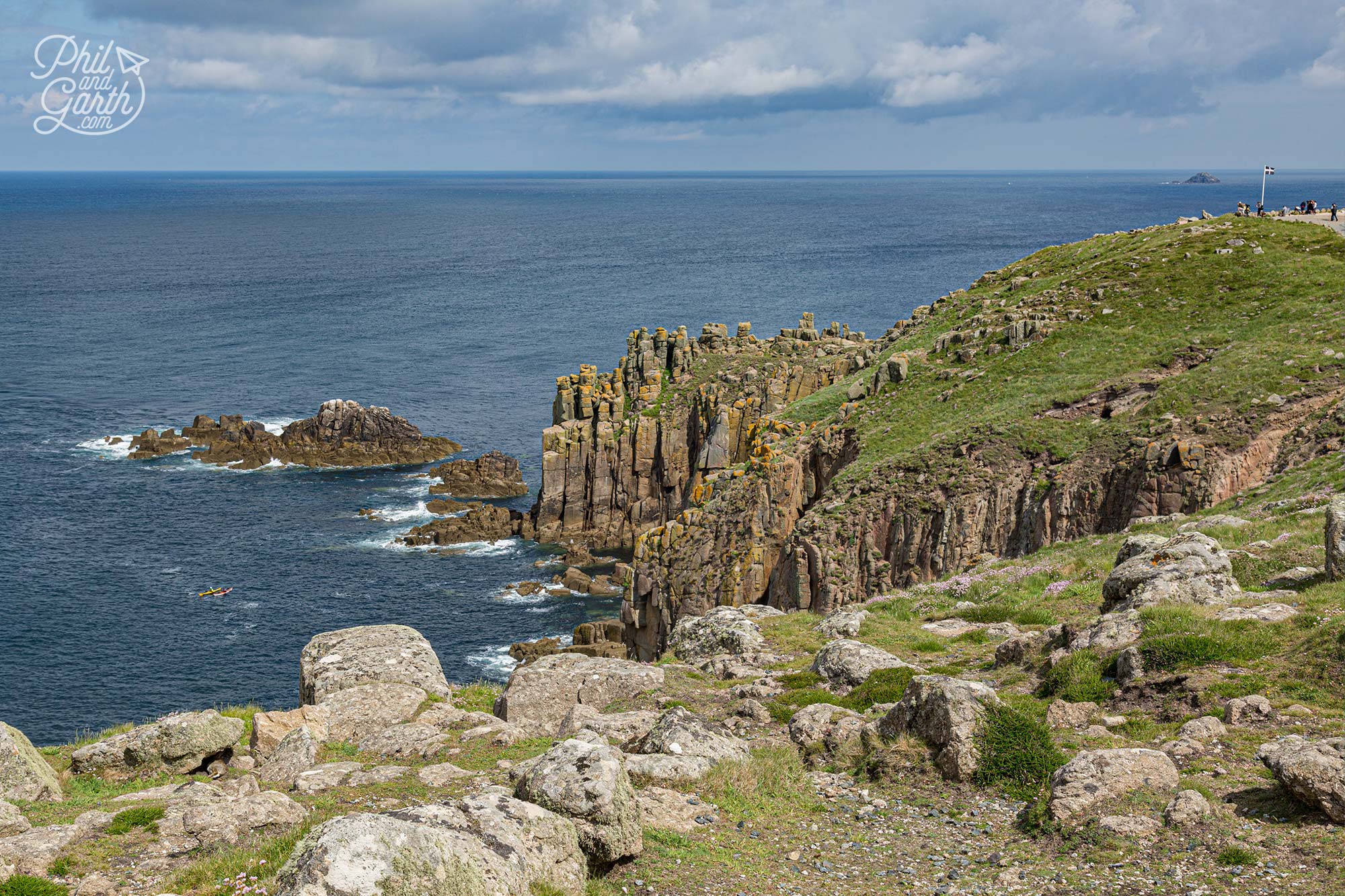 View of the rocky cliffs out to the Celtic Sea - part of the Atlantic Ocean