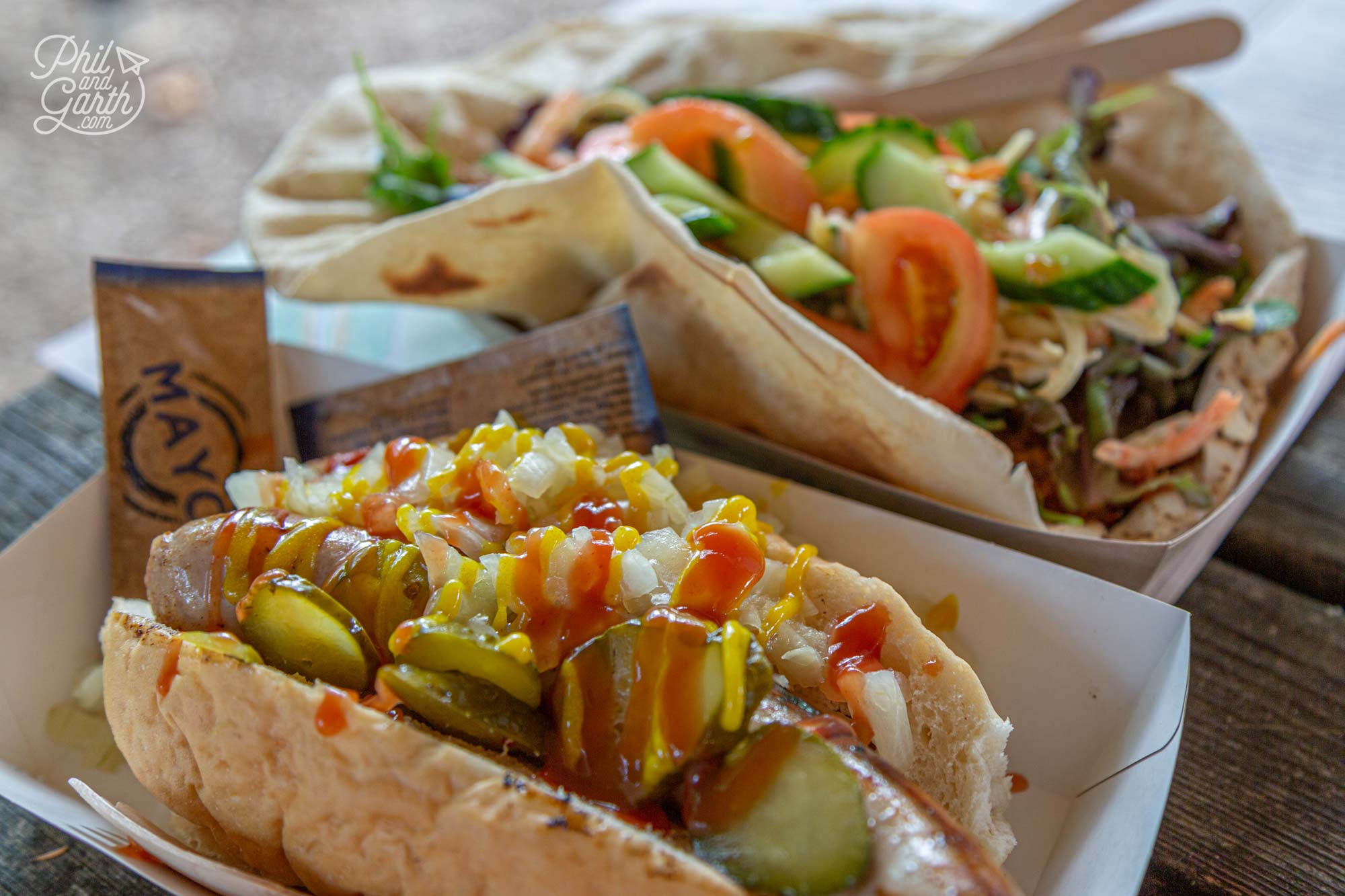 A decent hot dog from the Heligan BBQ Hut