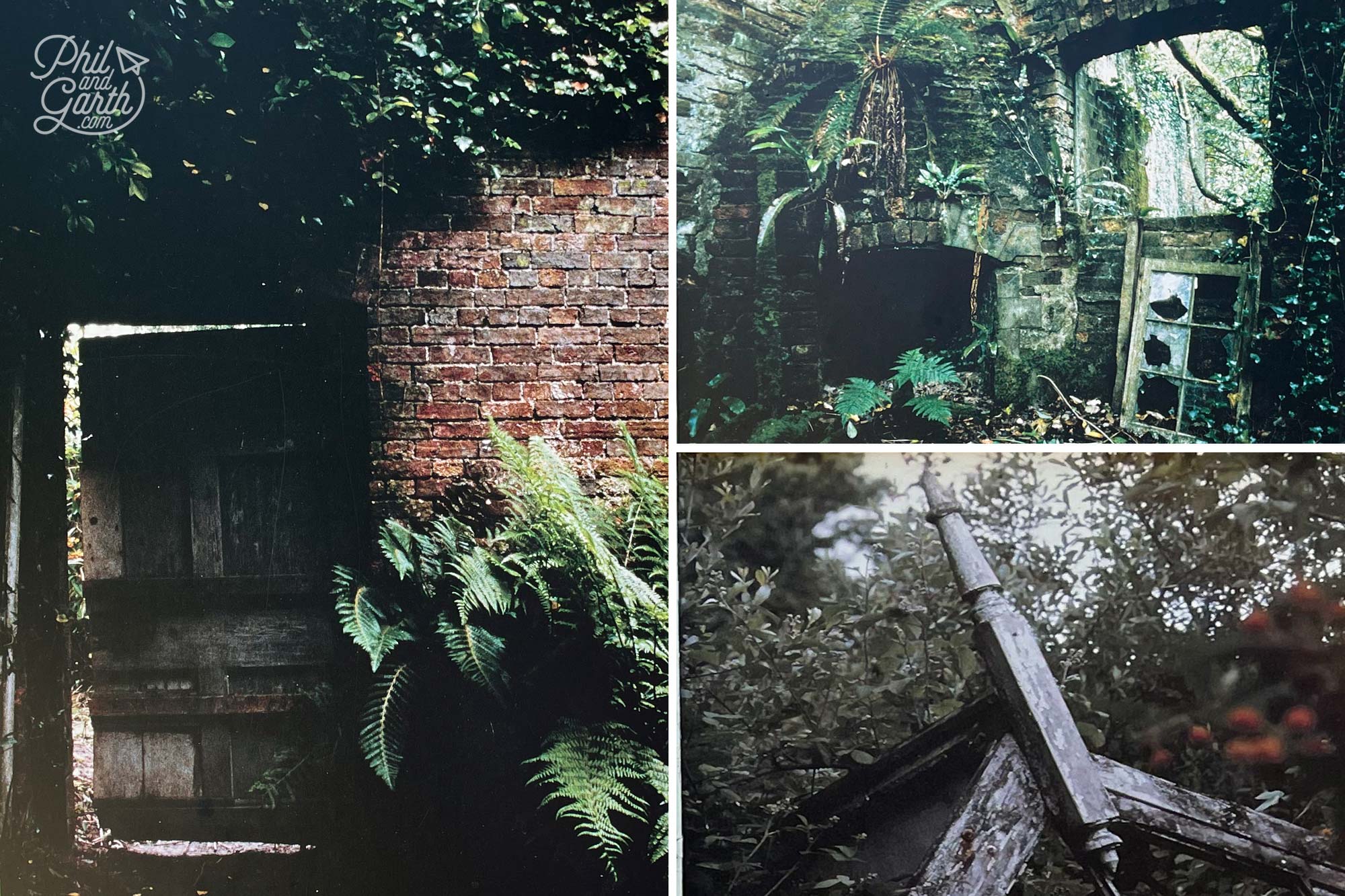 A photo exhibition after the ticket office shows how the garden was found