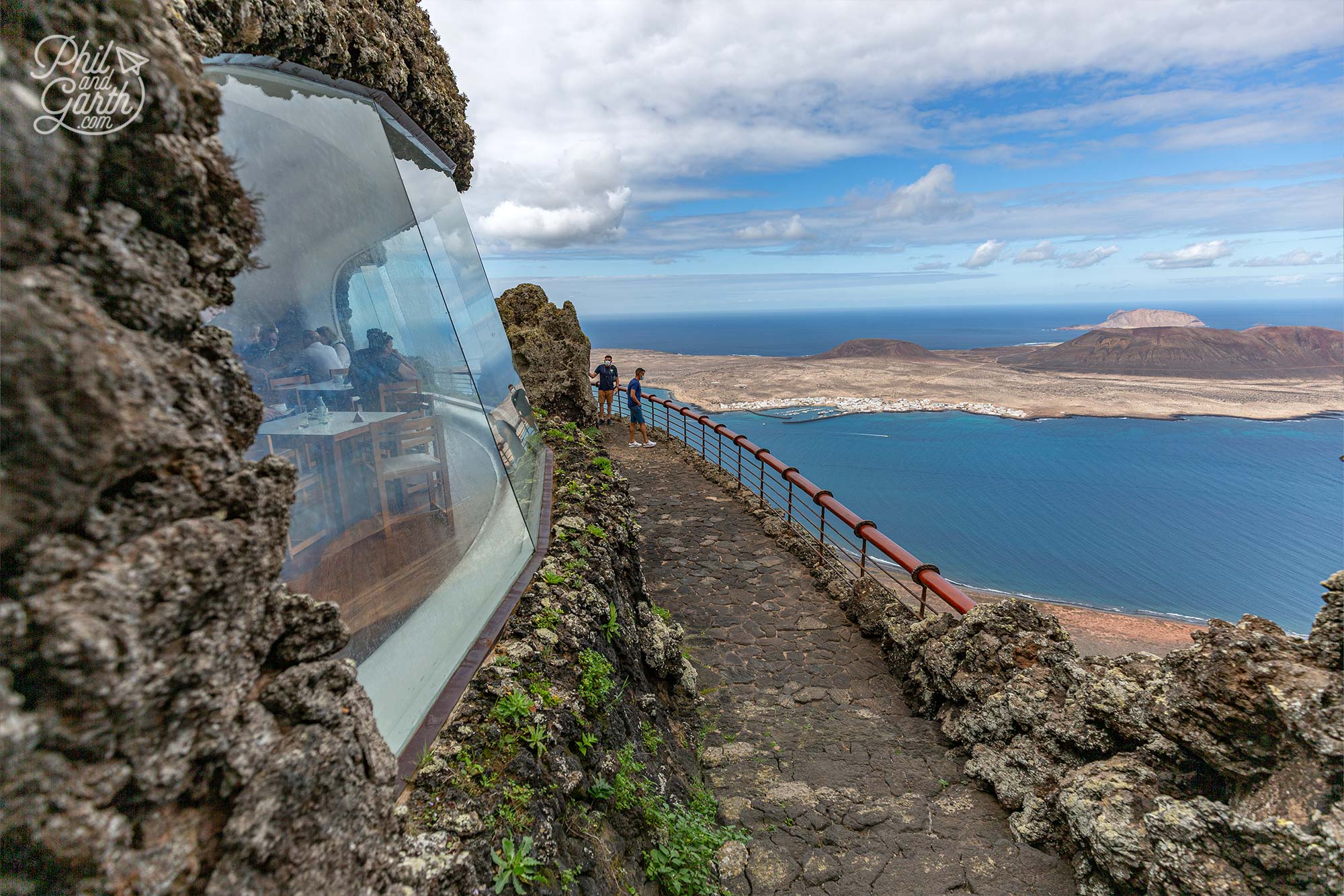 Mirador del Rio is blended perfectly into the volcanic rock Lanzarote landscape