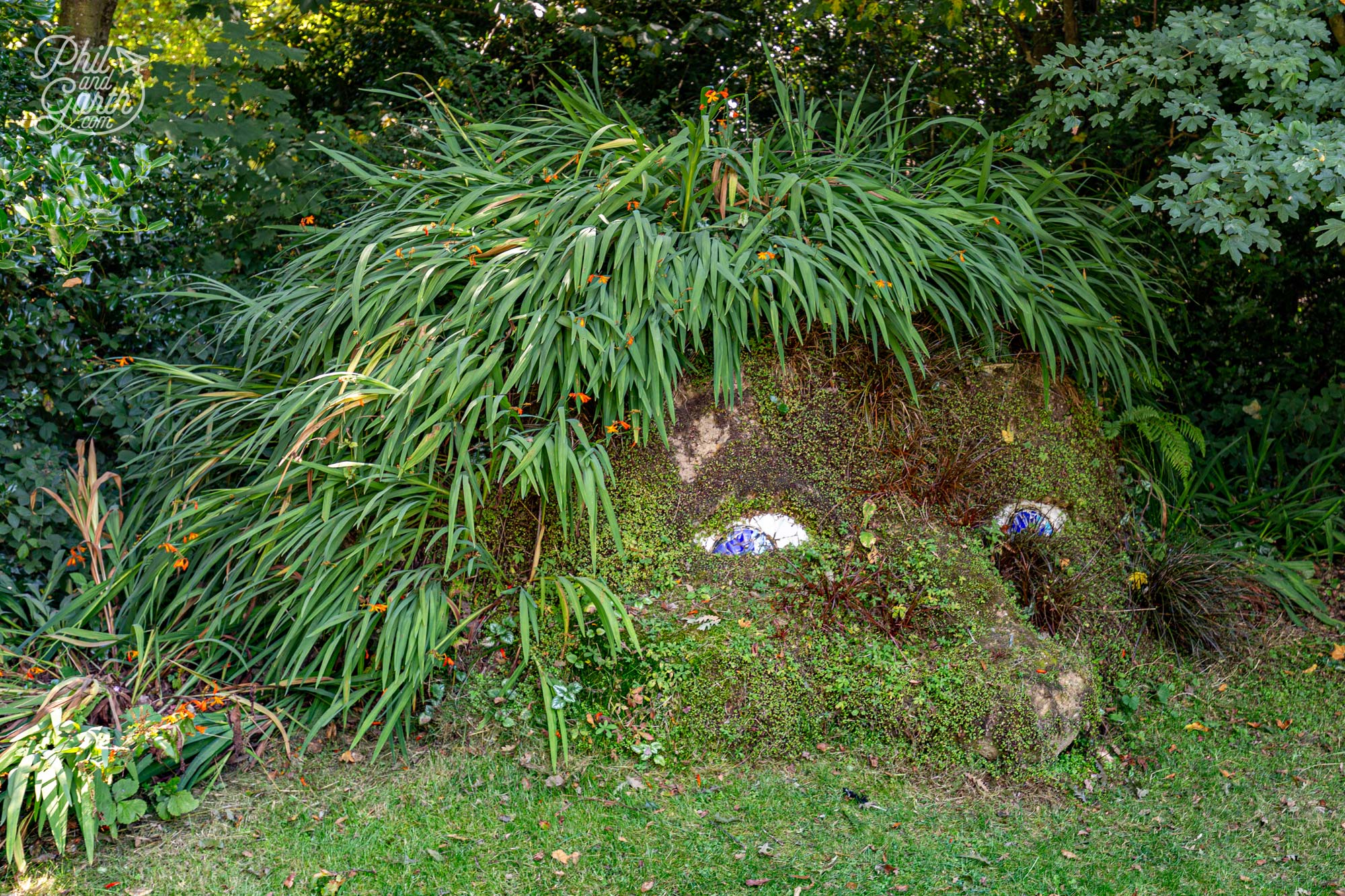 The Giant's Head - a mud sculpture created by local artists Pete and Sue Hill