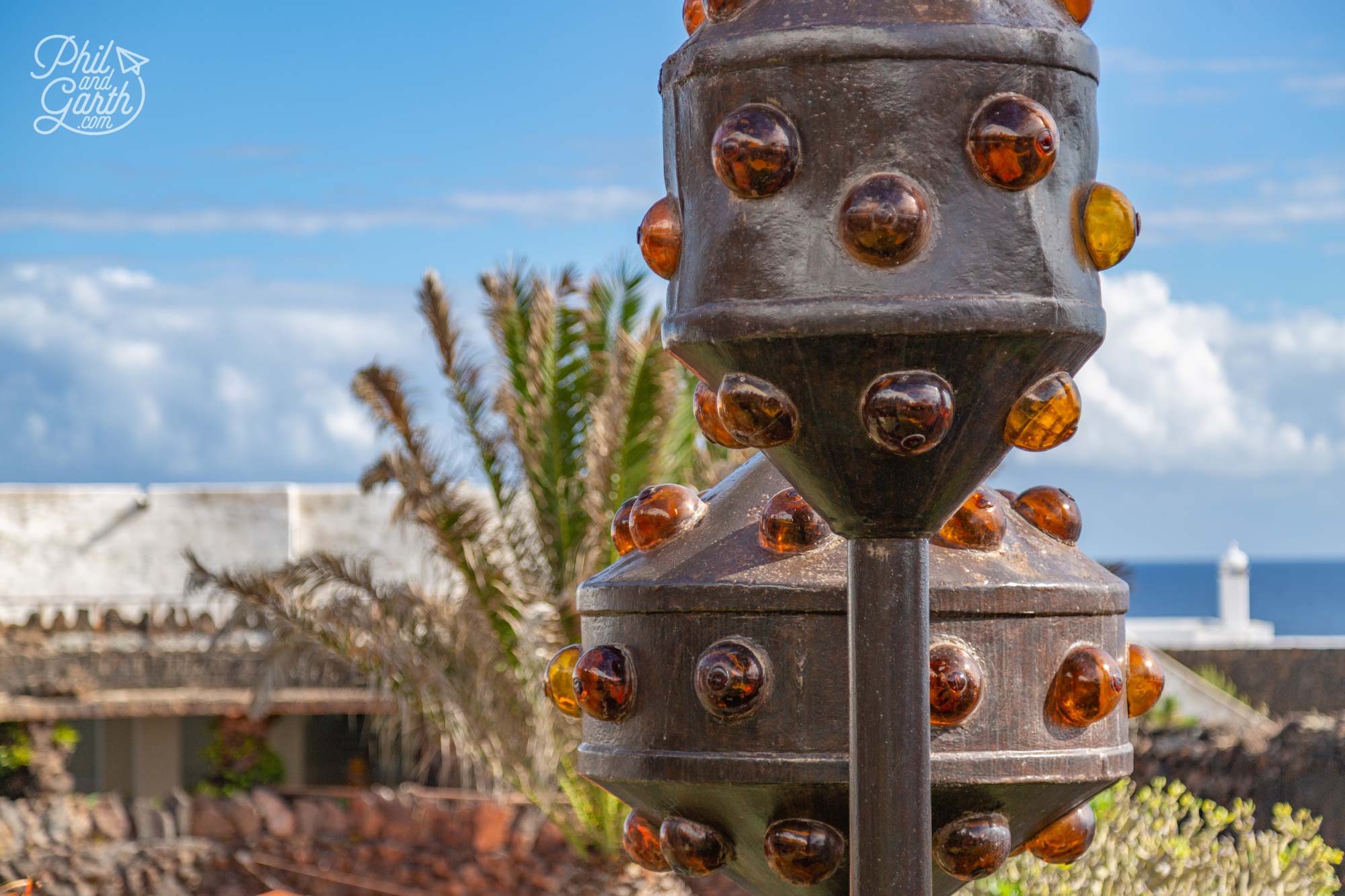 One of César Manrique's abstract sculptures in the garden