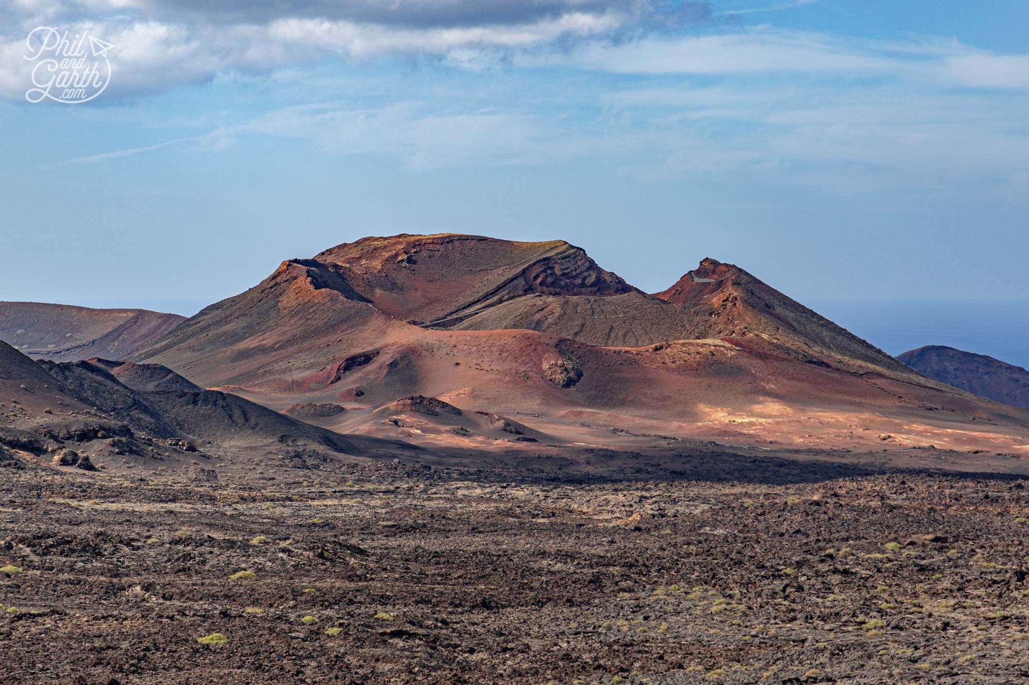 Red, orange and black colours make up this extraordinary Martian landscape