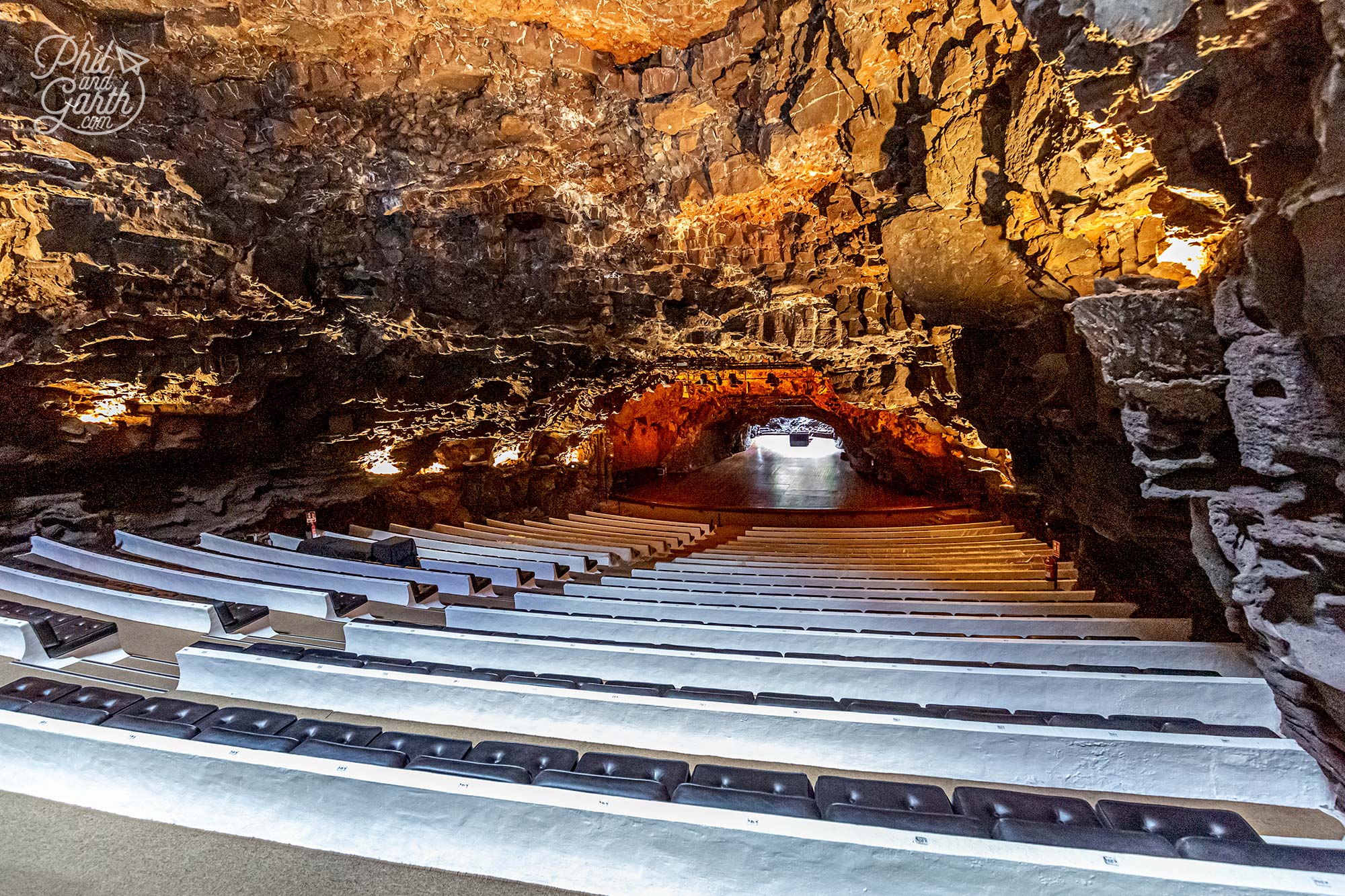 The cave concert hall hosts live music concerts and traditional local folk music