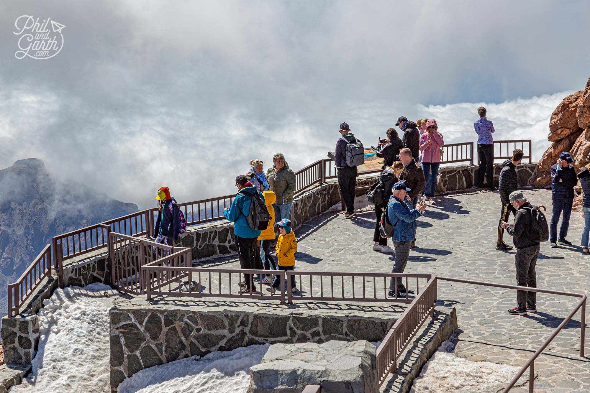 Looking down on a caroet of clouds from the top of El Teide 