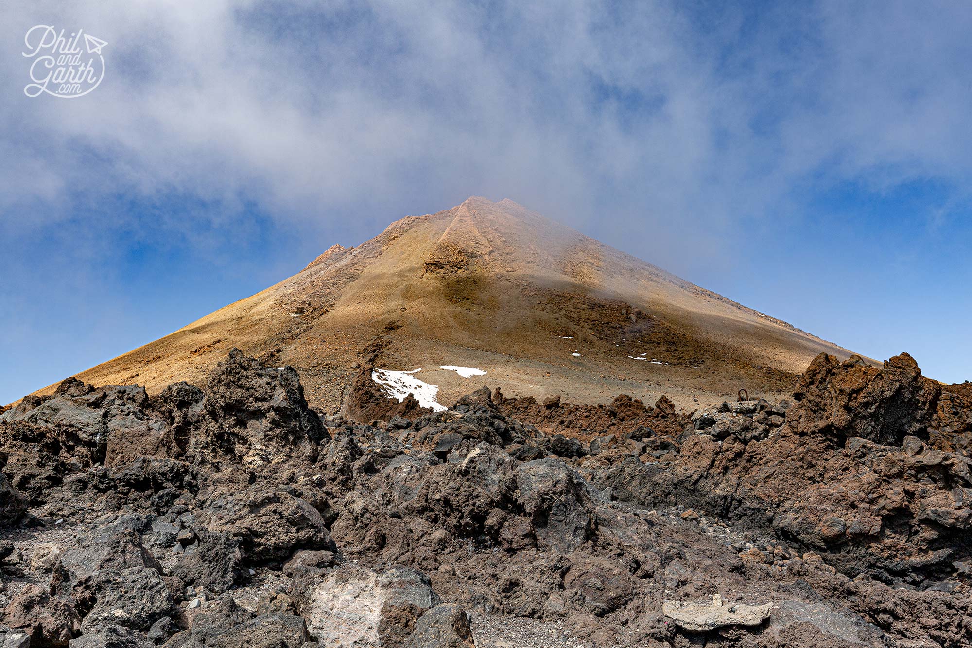 The view of the summit from the viewing platform which is just 160 metres below