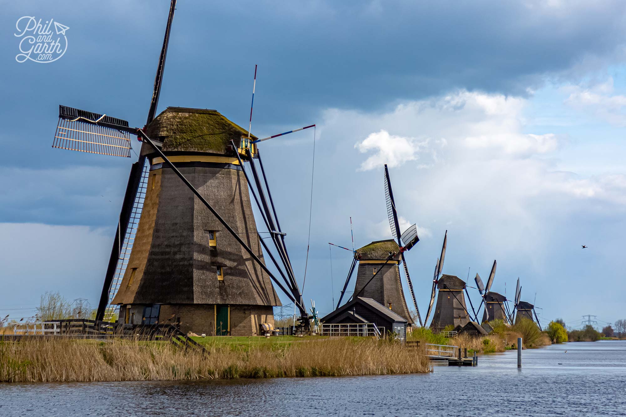 The famous Kinderdijk windmills, so picturesque and quintessentially Dutch