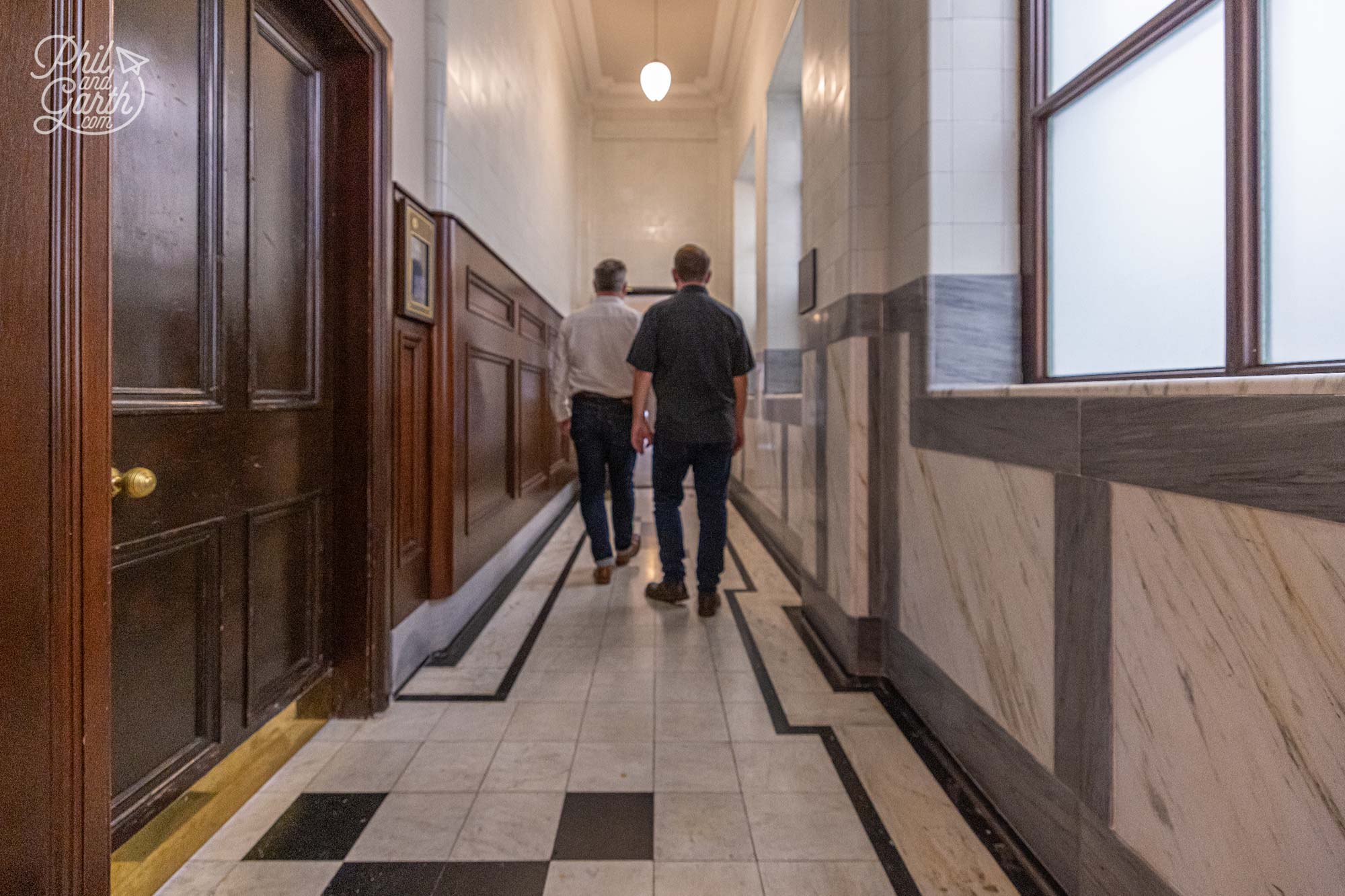 Exploring the heritage rooms off the corridors of Titanic Hotel Belfast
