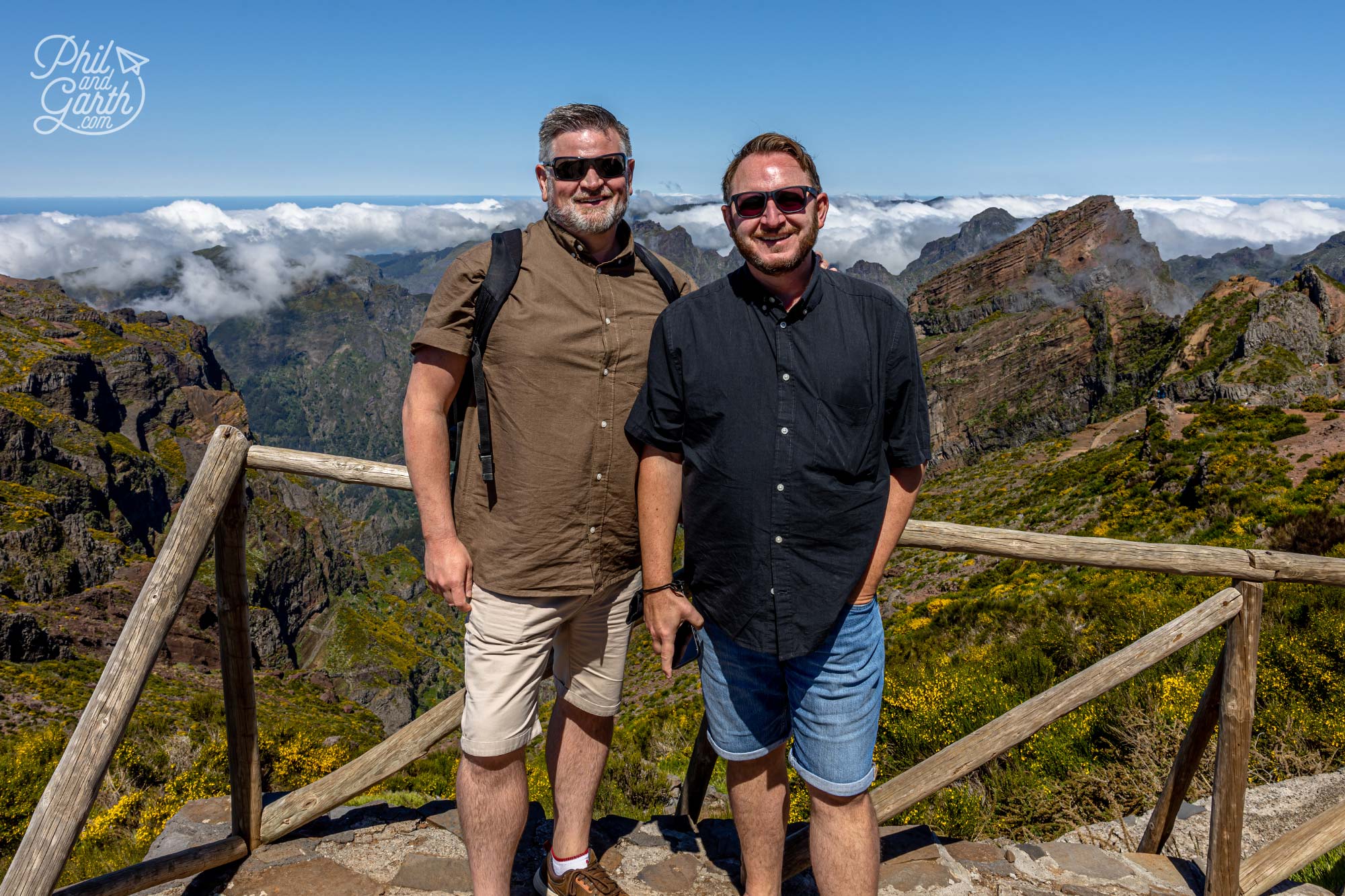 Phil and Garth at the spectacular viewpoint of Pico do Arieiro