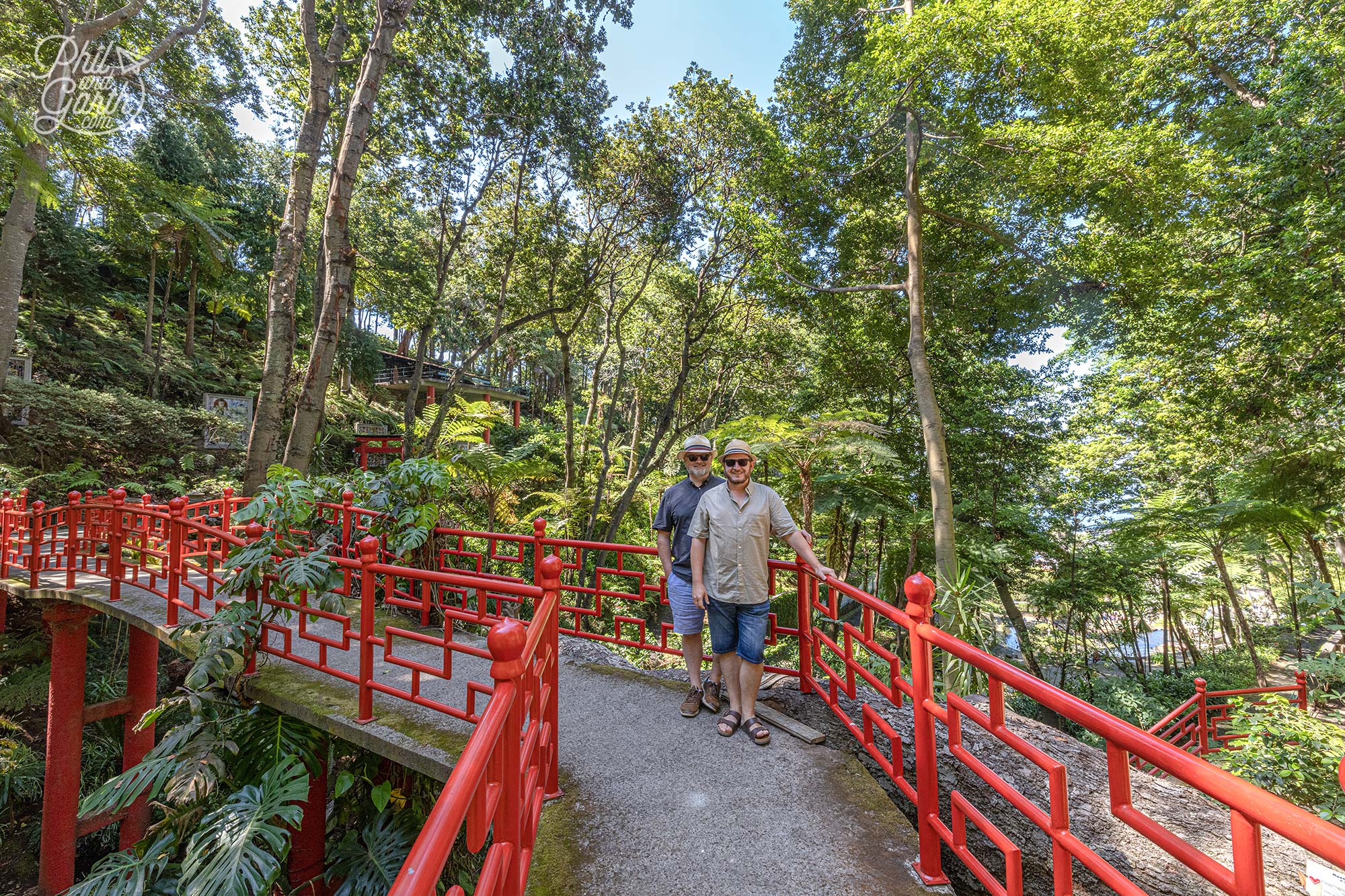 Phil and Garth in the Oriental Garden, Maderia