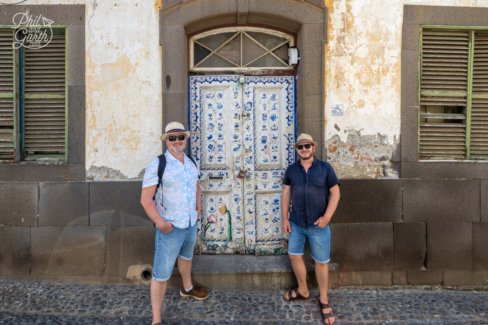 Phil and Garth on Rua Santa Maria, Madeira Portugal