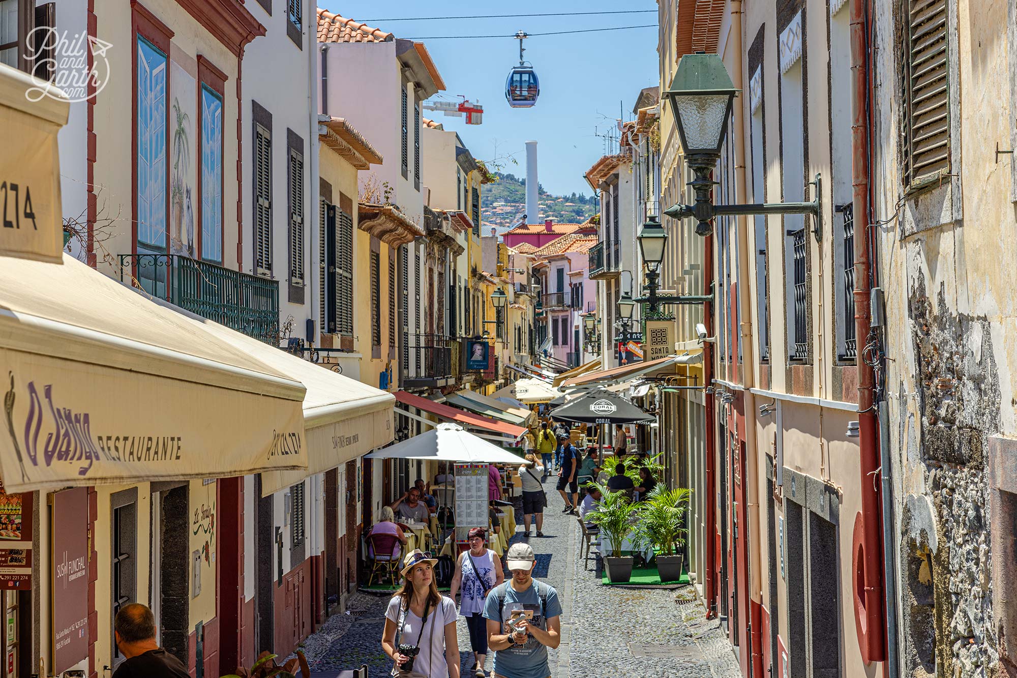 Rua De Santa Maria is packed with restaurants and bars Madeira Portugal