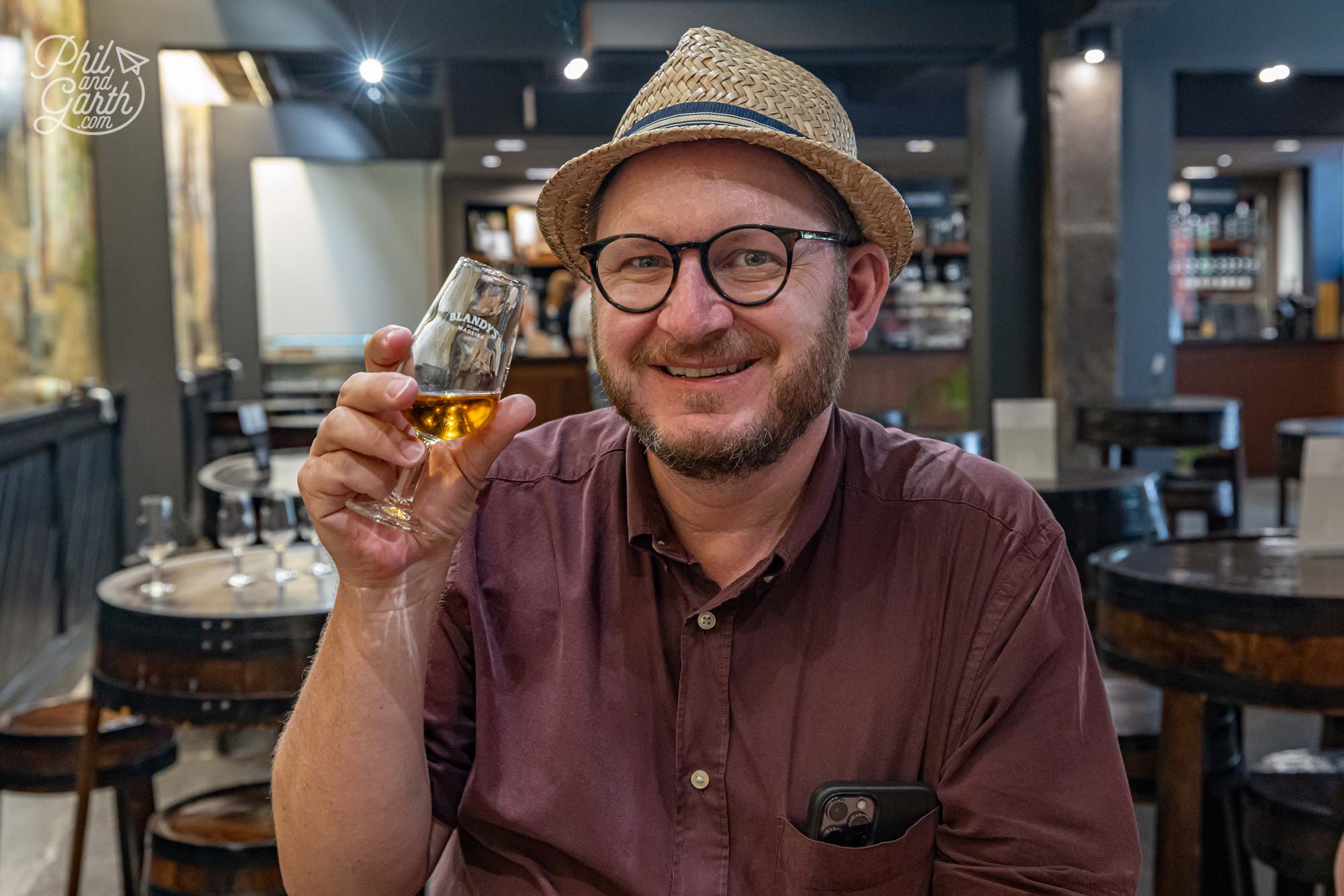 Garth trying some of Maderia's sweet wines