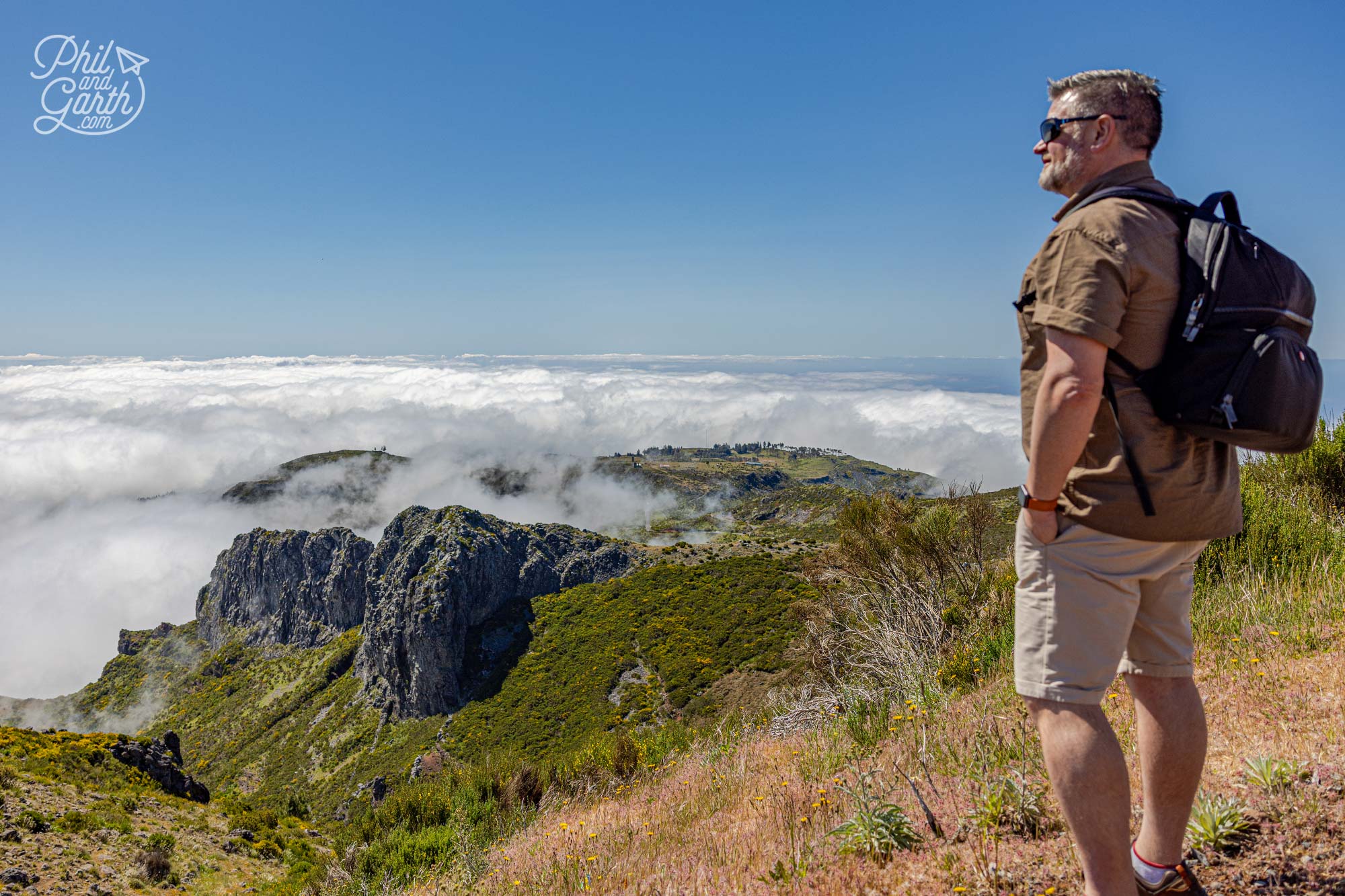 Phil taking in the panoramic views at Pico do Arieiro