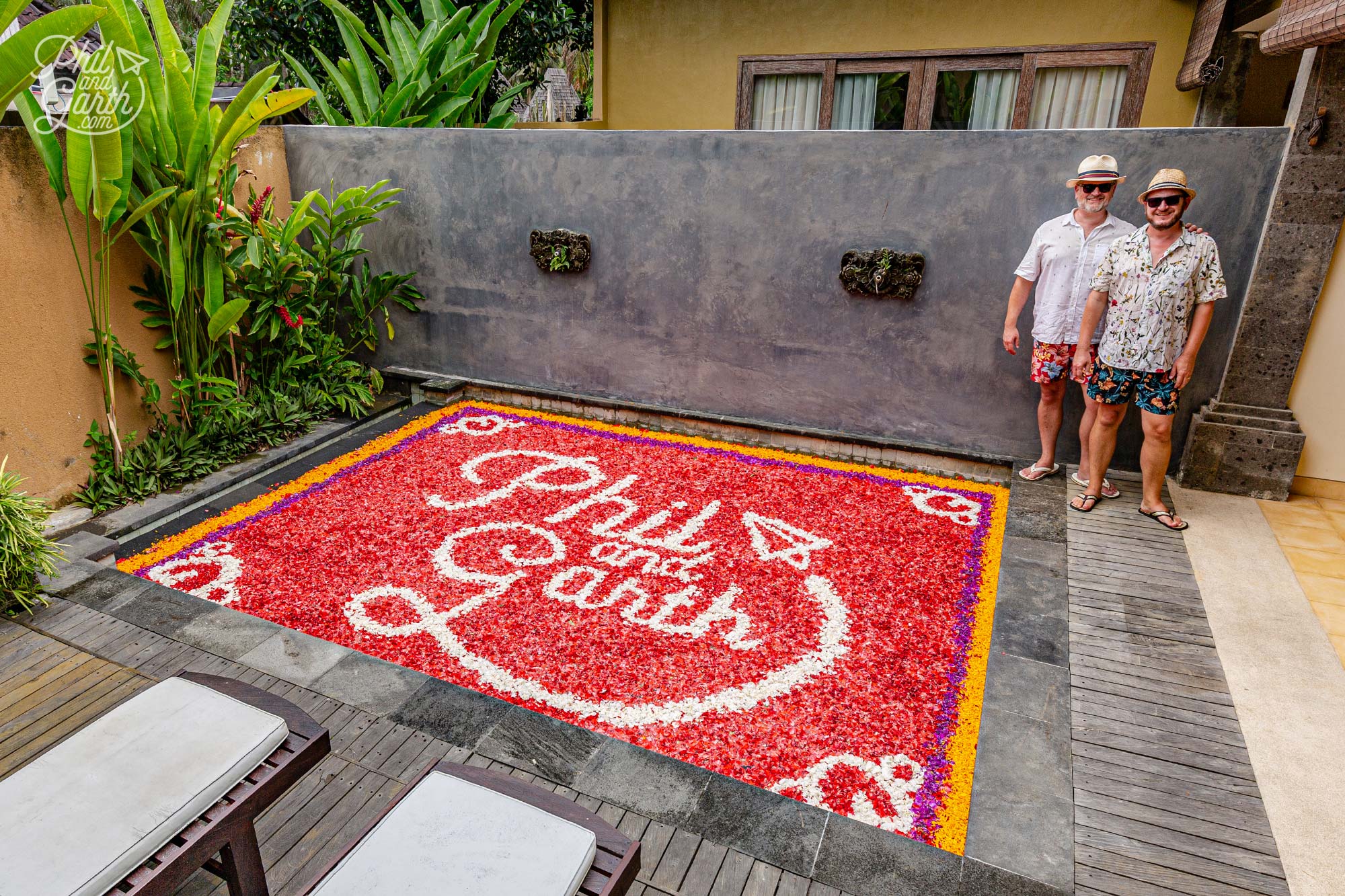 Our amazing flower pool at the Sankara Resort, Ubud perfect for Bali photography 