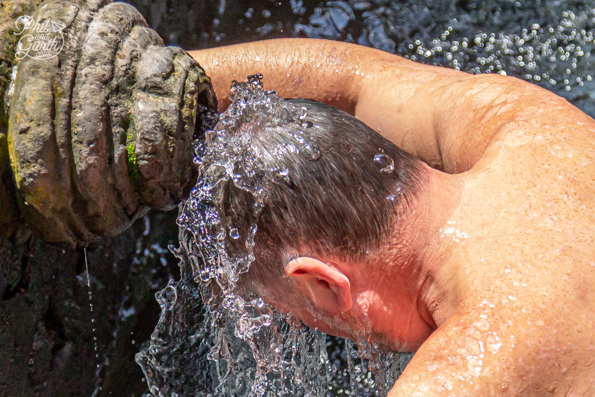 Phil says the water was not cold, but 'refreshing'