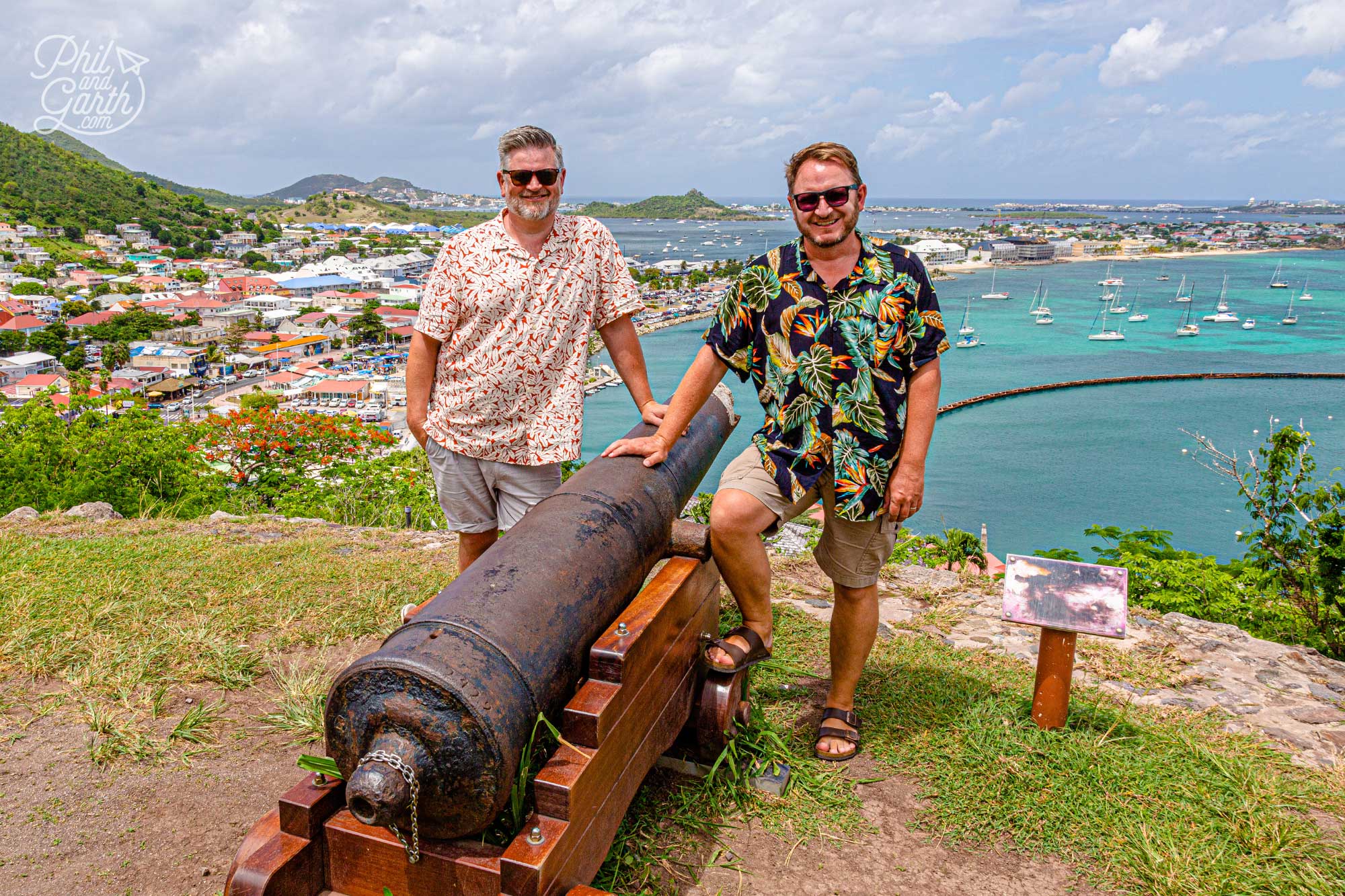 Phil and Garth at Fort Louis, Marigot St Martin