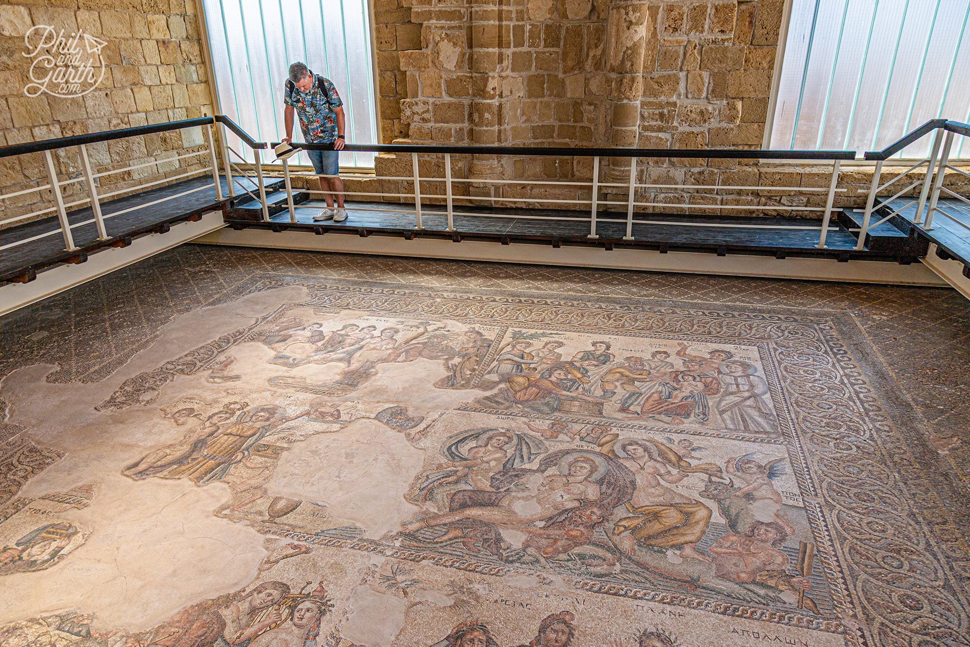 Phil checking out the mosaic floors in the House of Aion