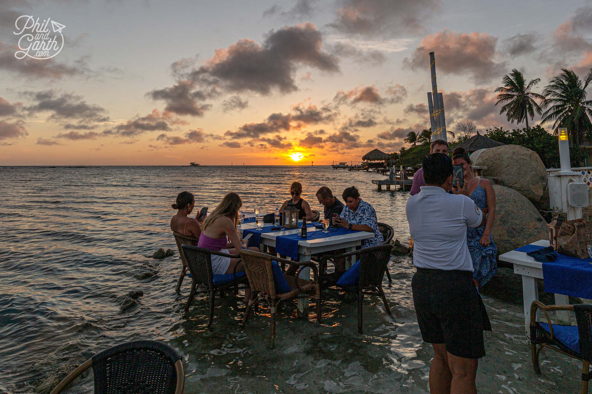 Book a table on the waters edge to watch the sunset