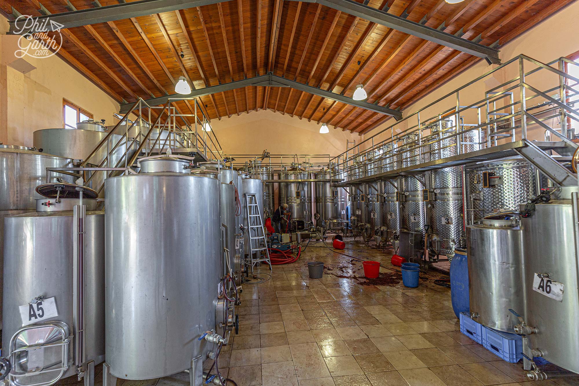 Heart of production at the Ayia Mavri Winery