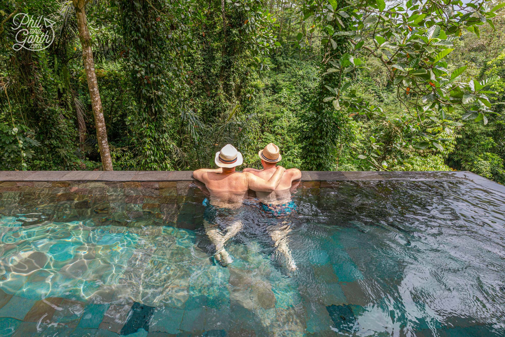 Our private pool villa riverside view of the luscious tropical jungle