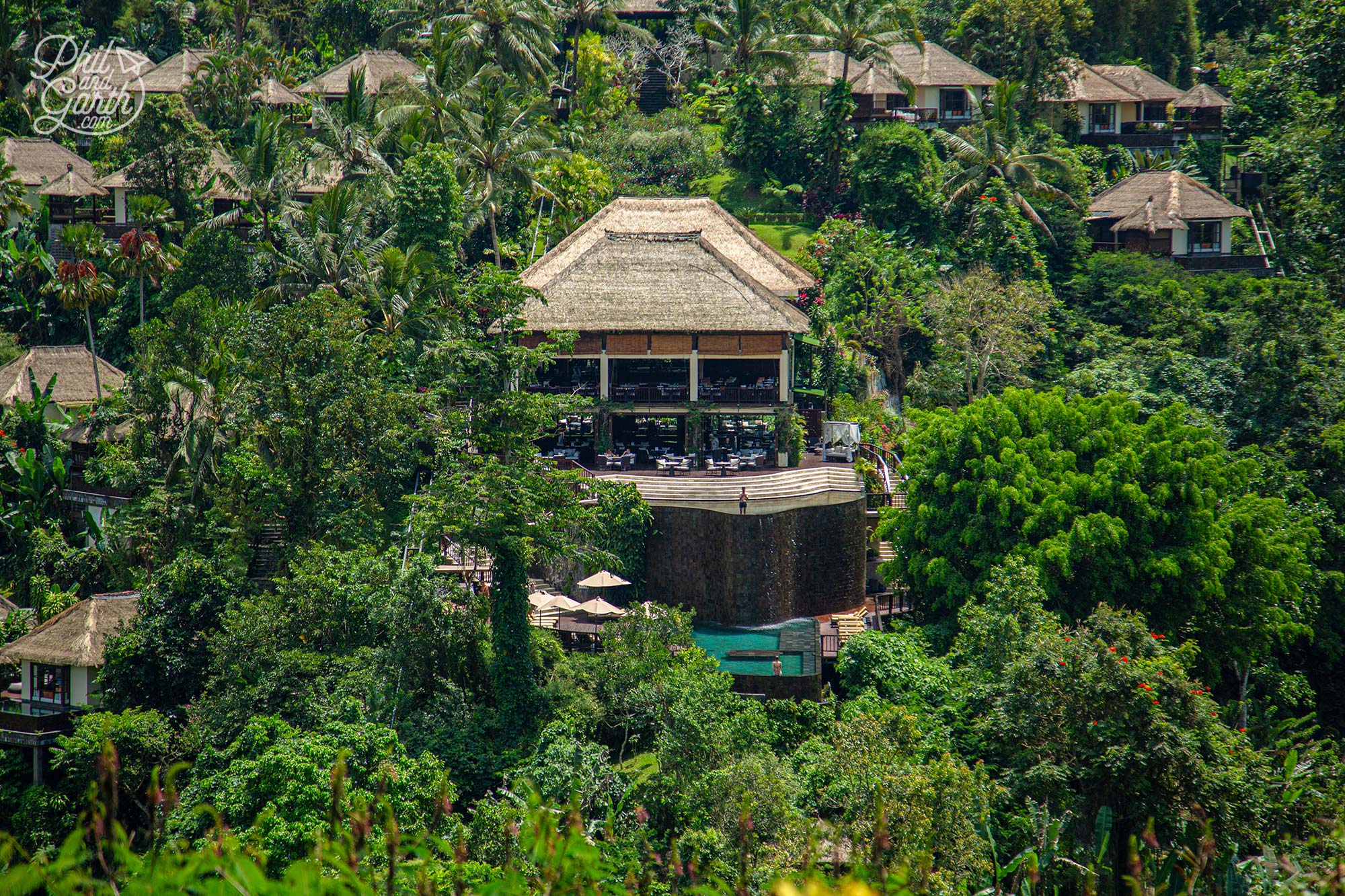 View of the amazing pool from the temple opposite