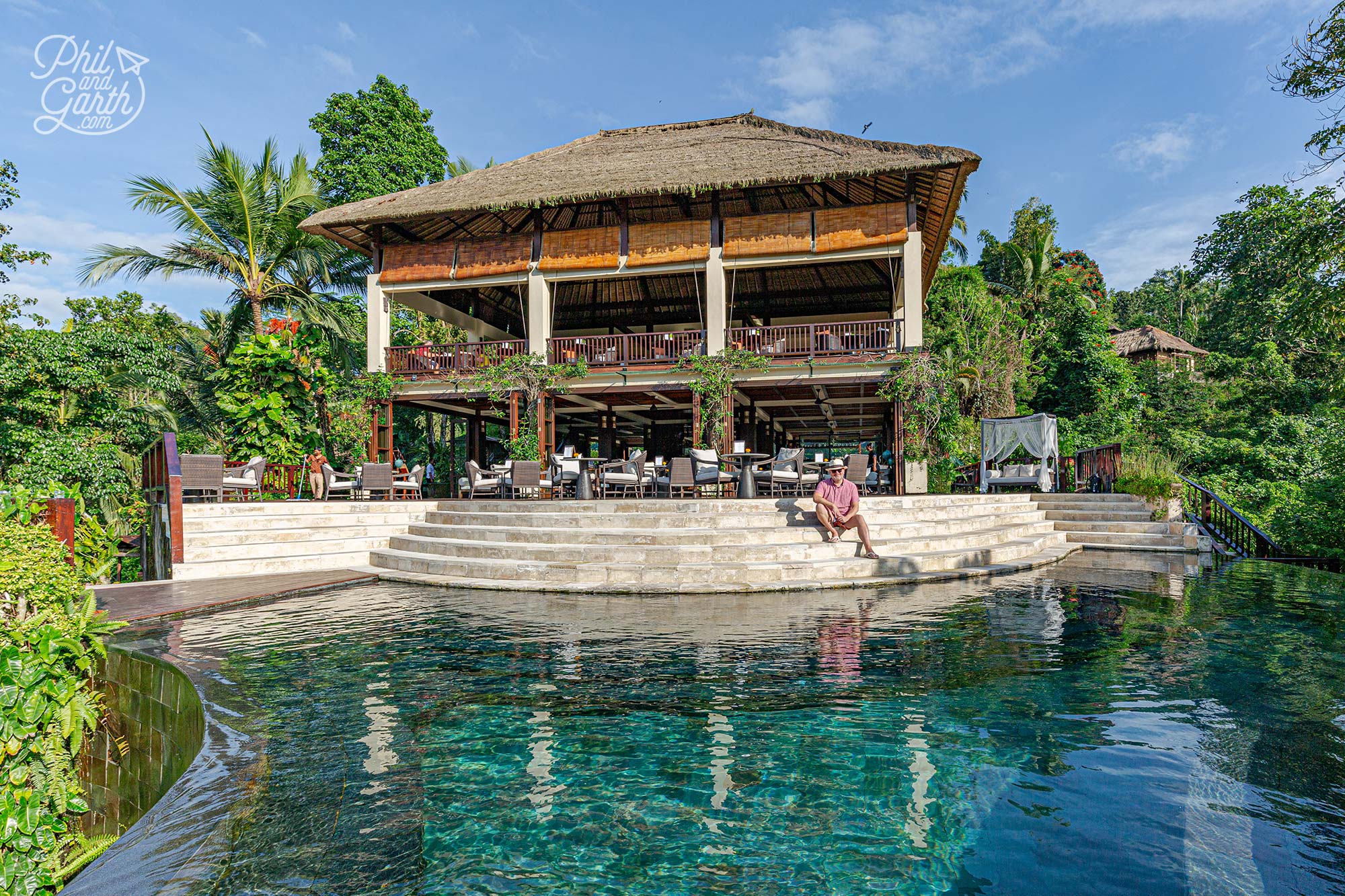 Phil taking in the view from Hanging Garden's of Bali famous pool