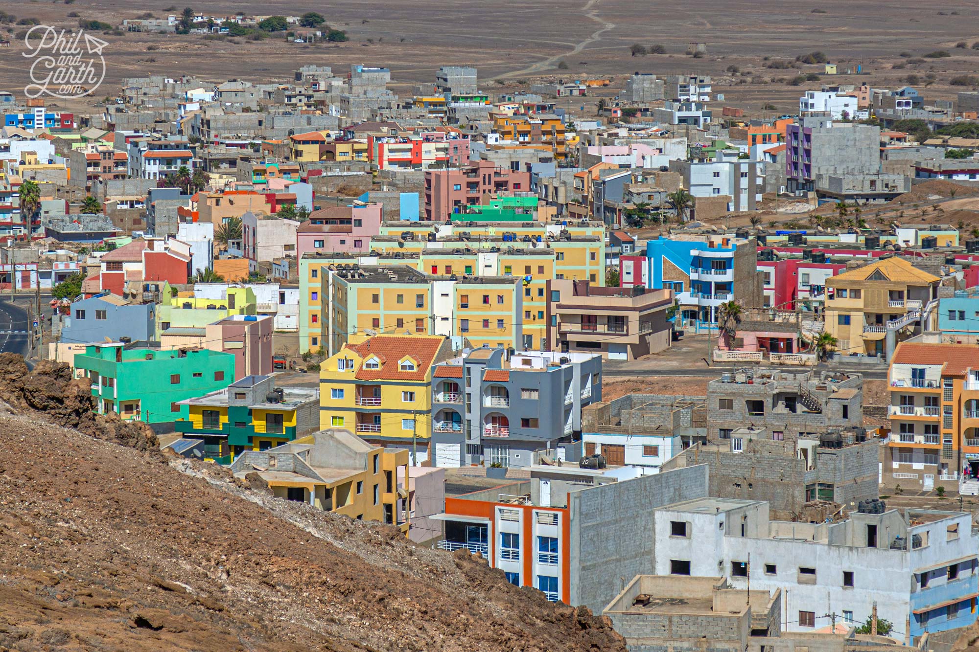 From the viewpoint at the top of the hill you can see all the colour