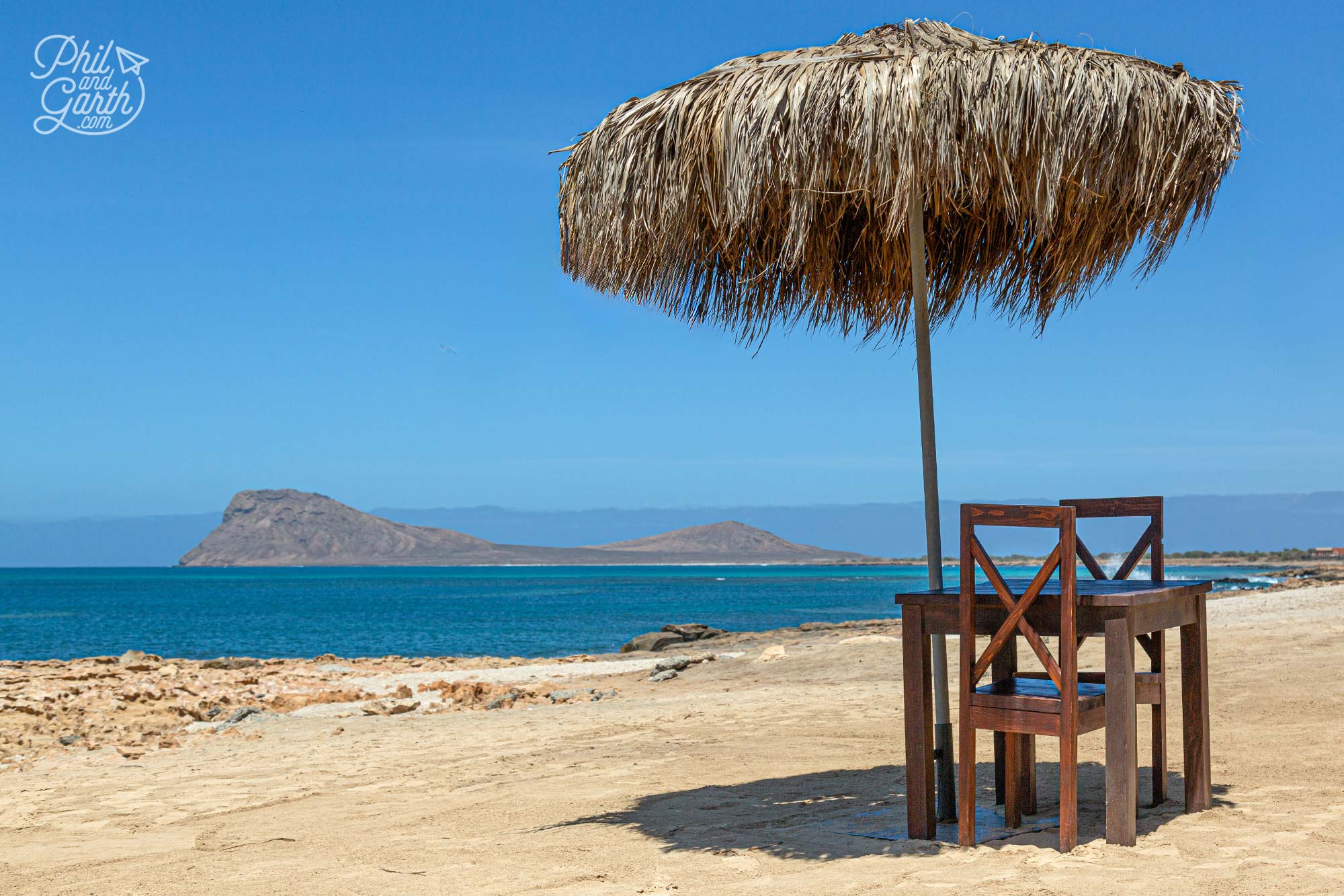 Murdeira Bay has a great view of Lion Mountain