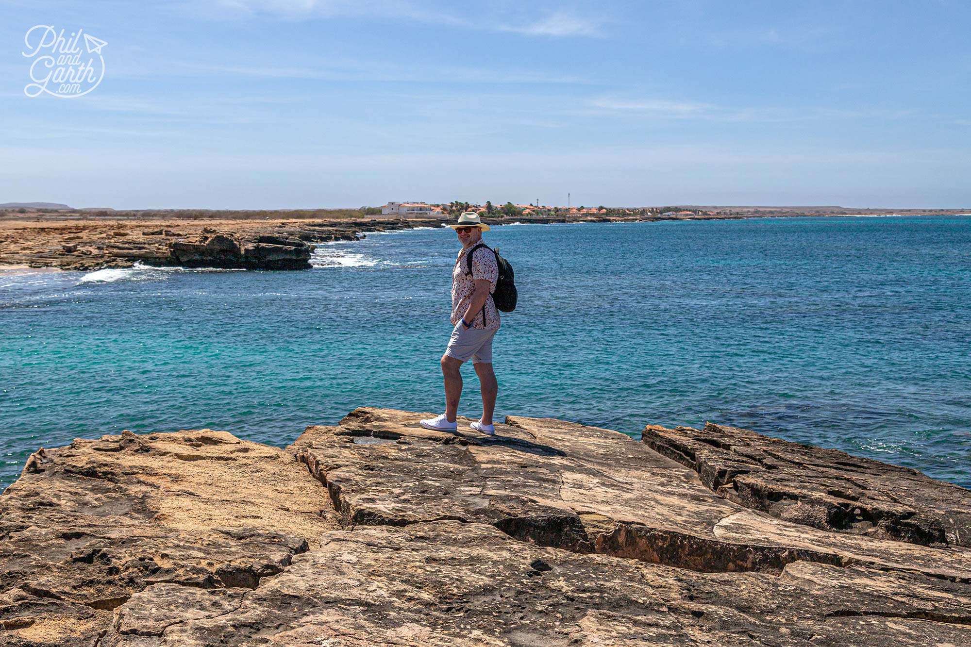 Phil checking out the views from the volcanic rock