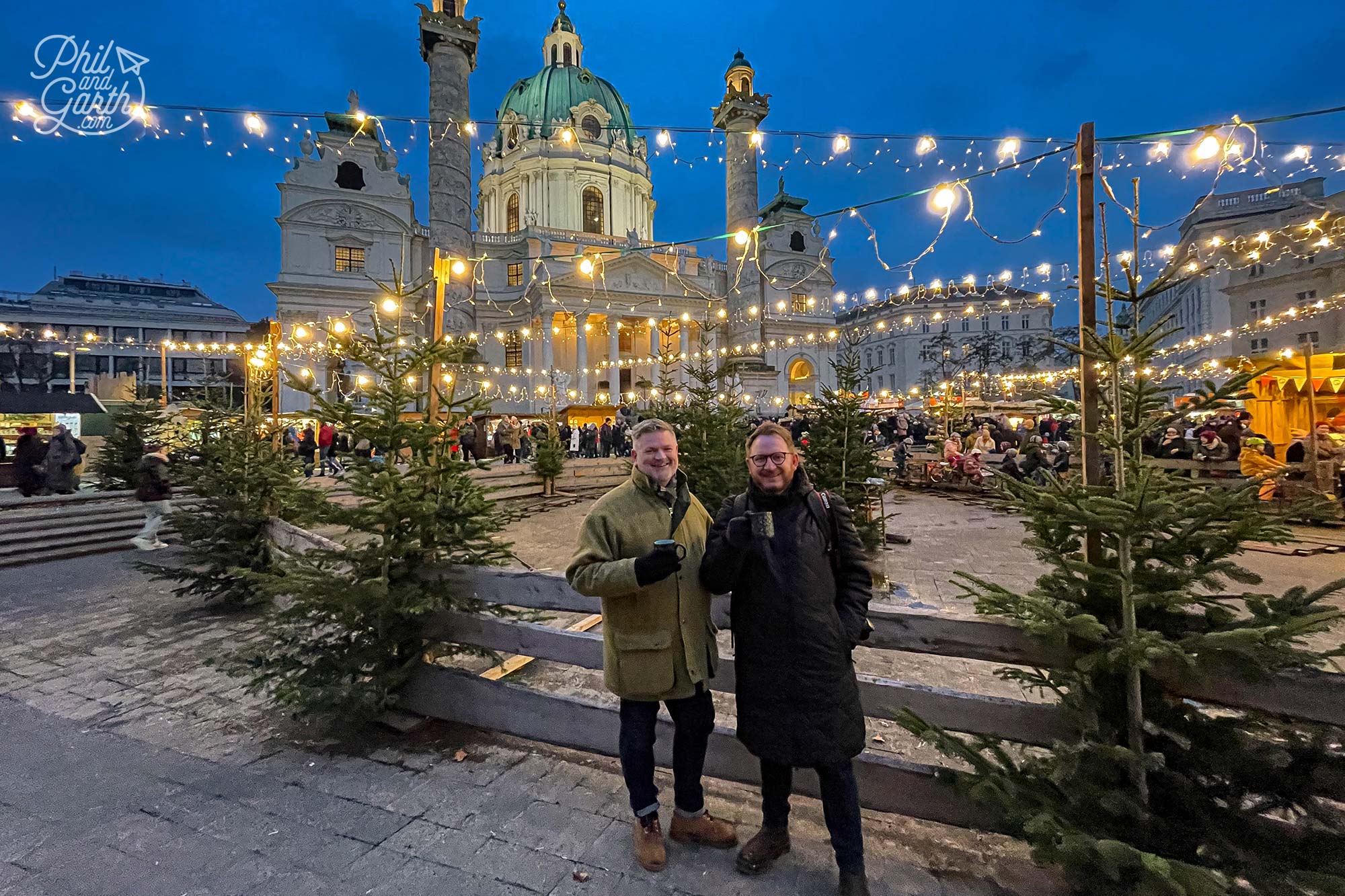Phil and Garth at the Art Advent on Karlsplatz