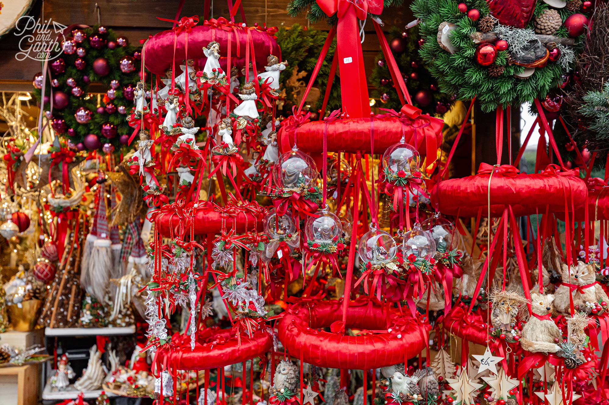 So many fancy Christmas tree decorations for sale
