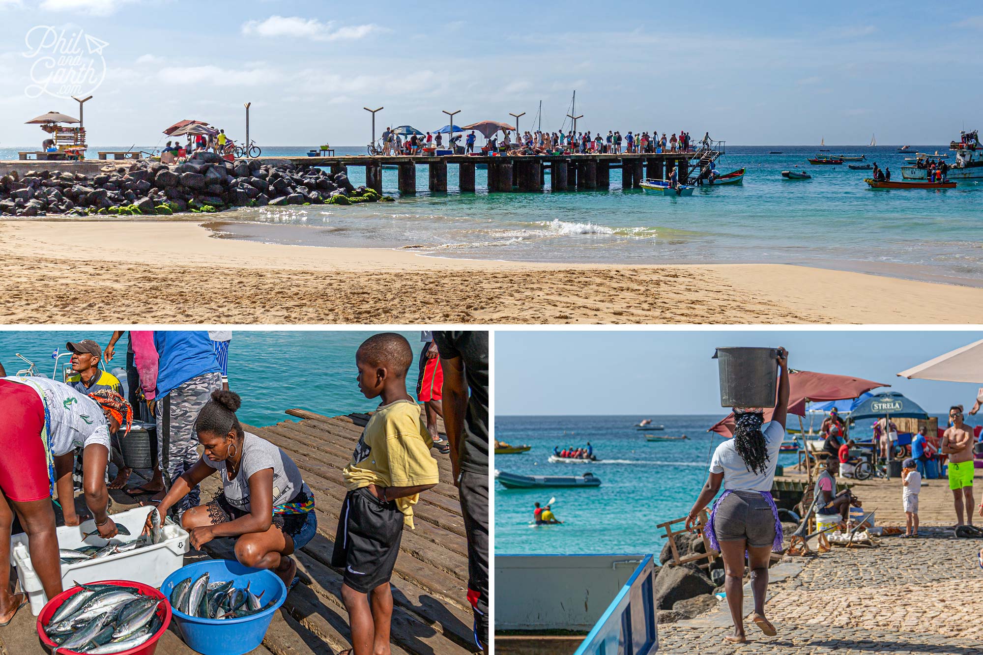 The Santa Maria Pier - a hive of activity in the mornings