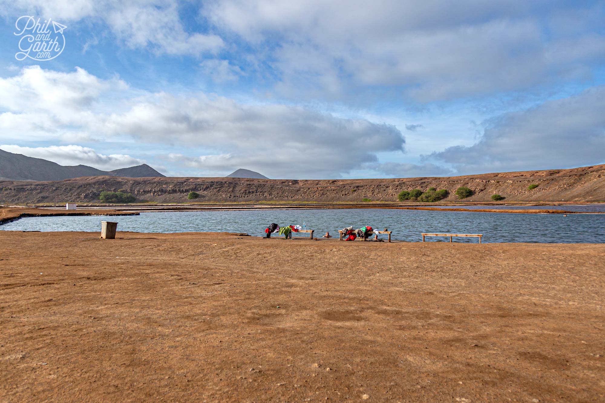 The salt water lake is free for locals to visit