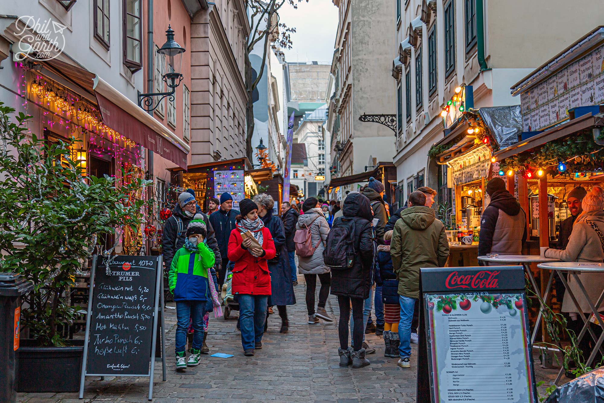 picturesque cobbled streets of the Spittelberg Christmas market