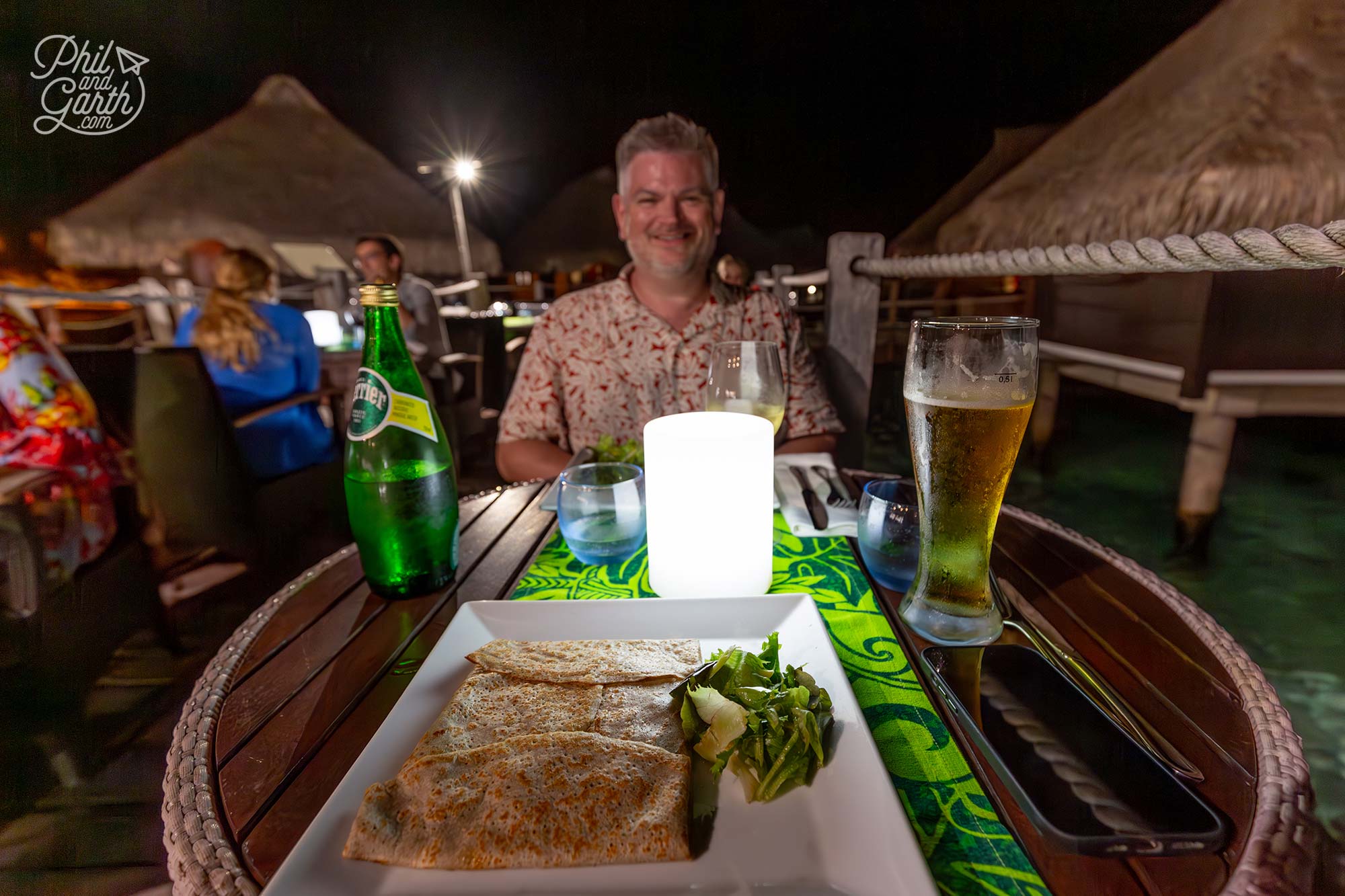 Enjoying a romantic meal for two at the Toatea Creperie & Bar