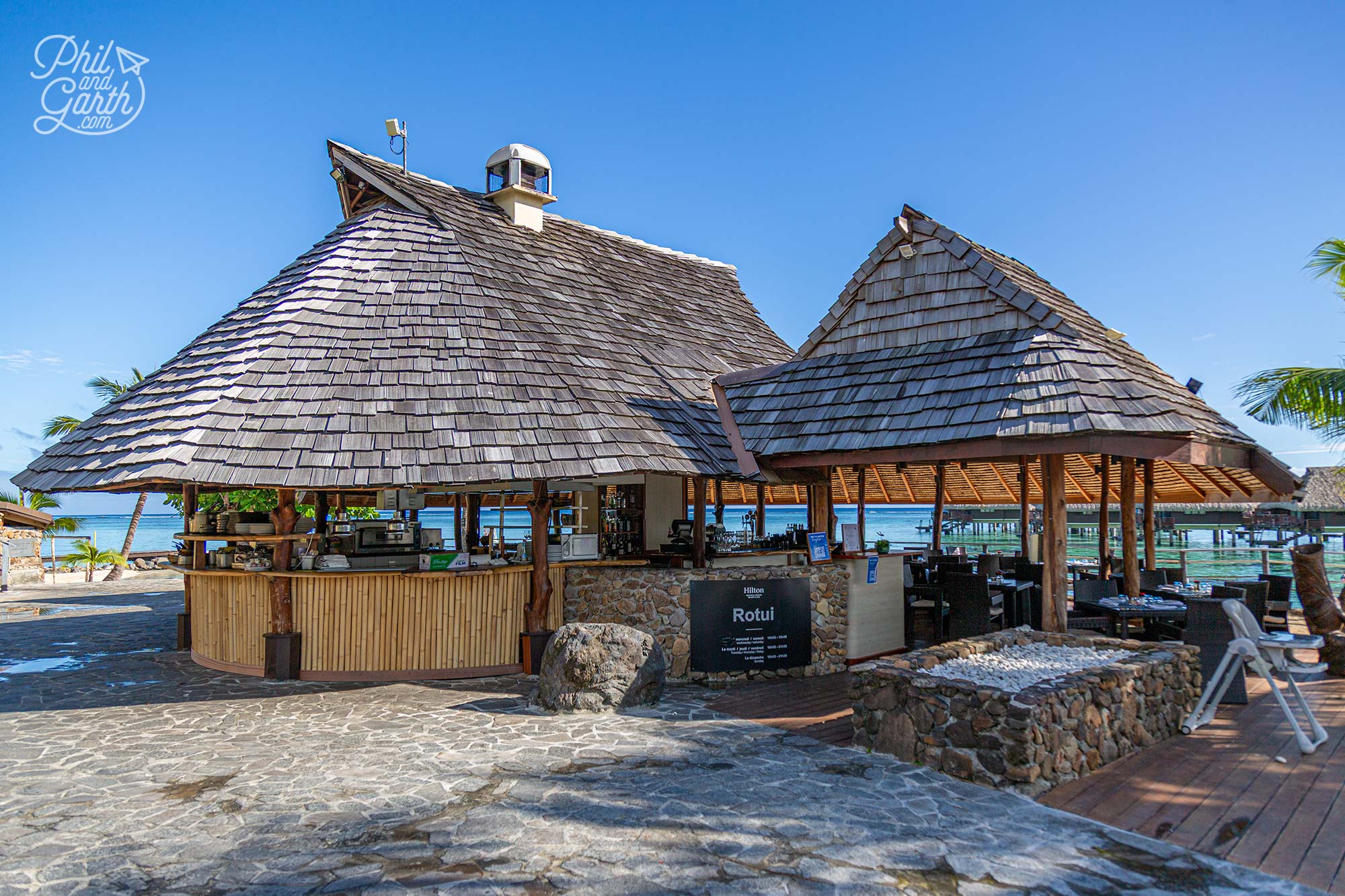 The Rotui Grill & Bar is situated right next to the beach
