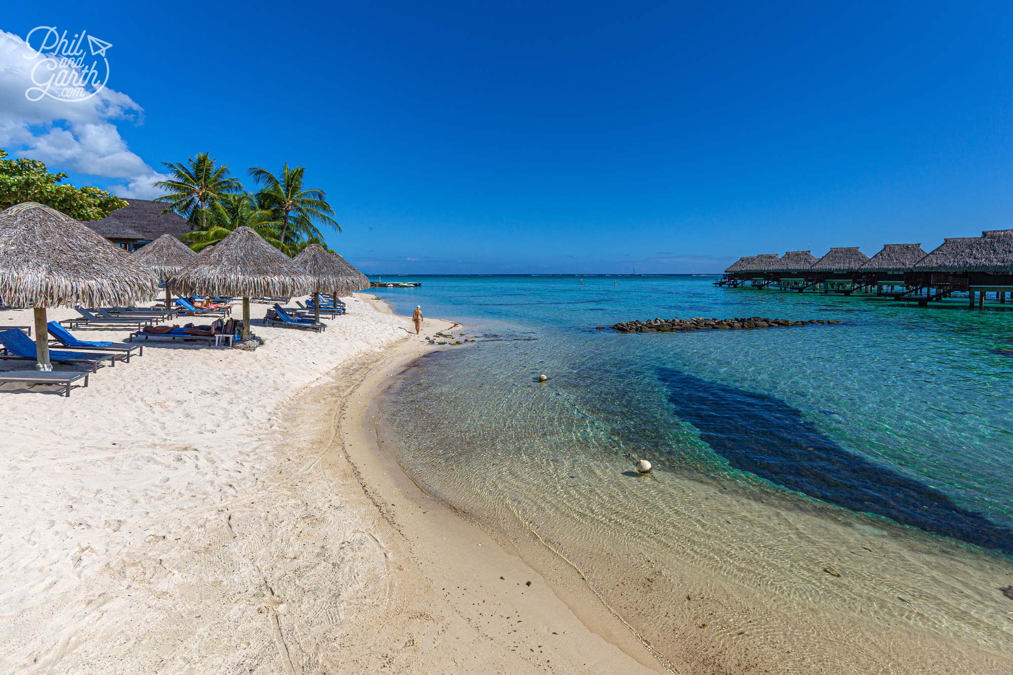 The delightful beach area, this is peak season and not crowded