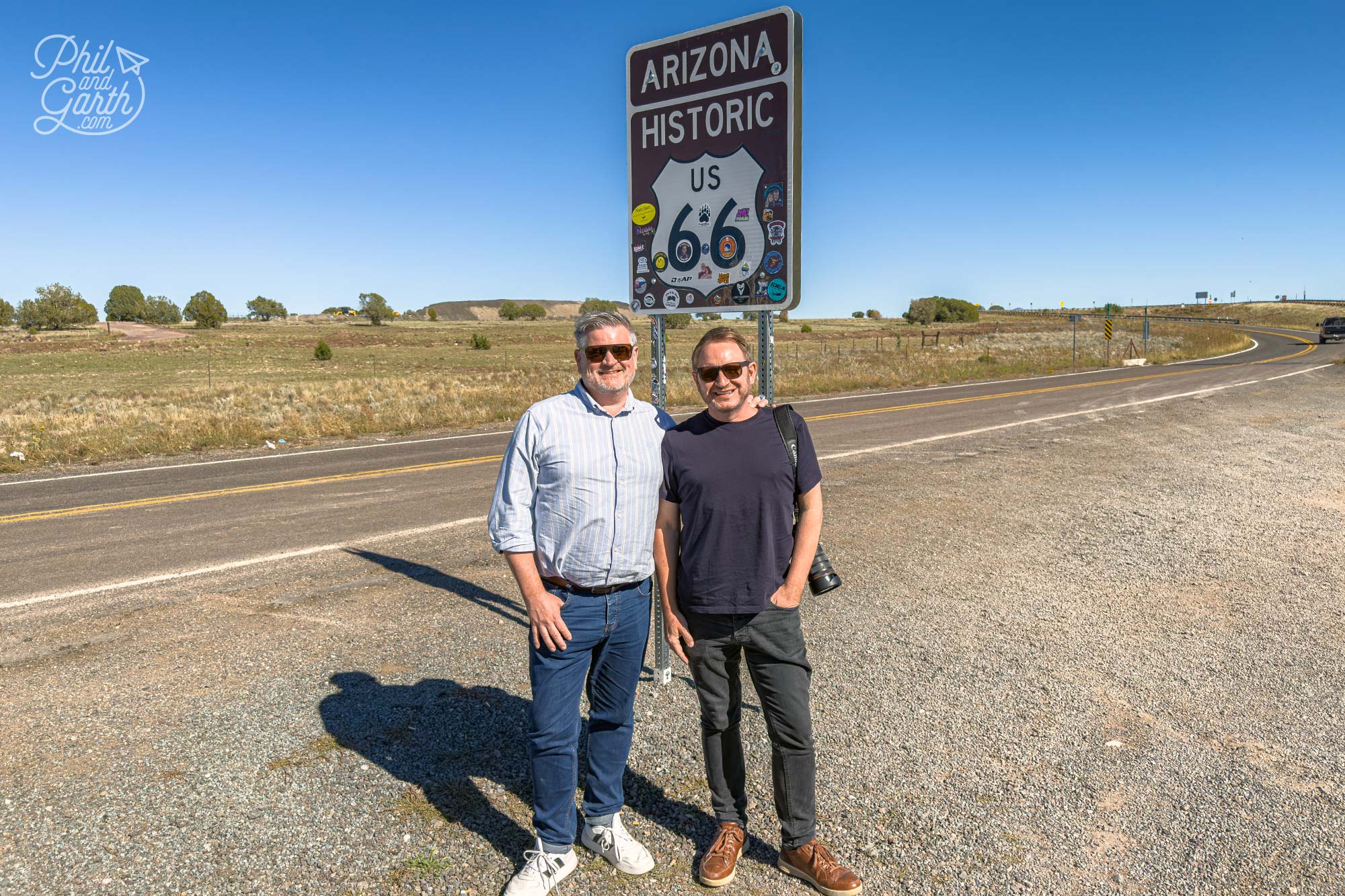 Cool Route 66 photo of us both - thanks Ken!