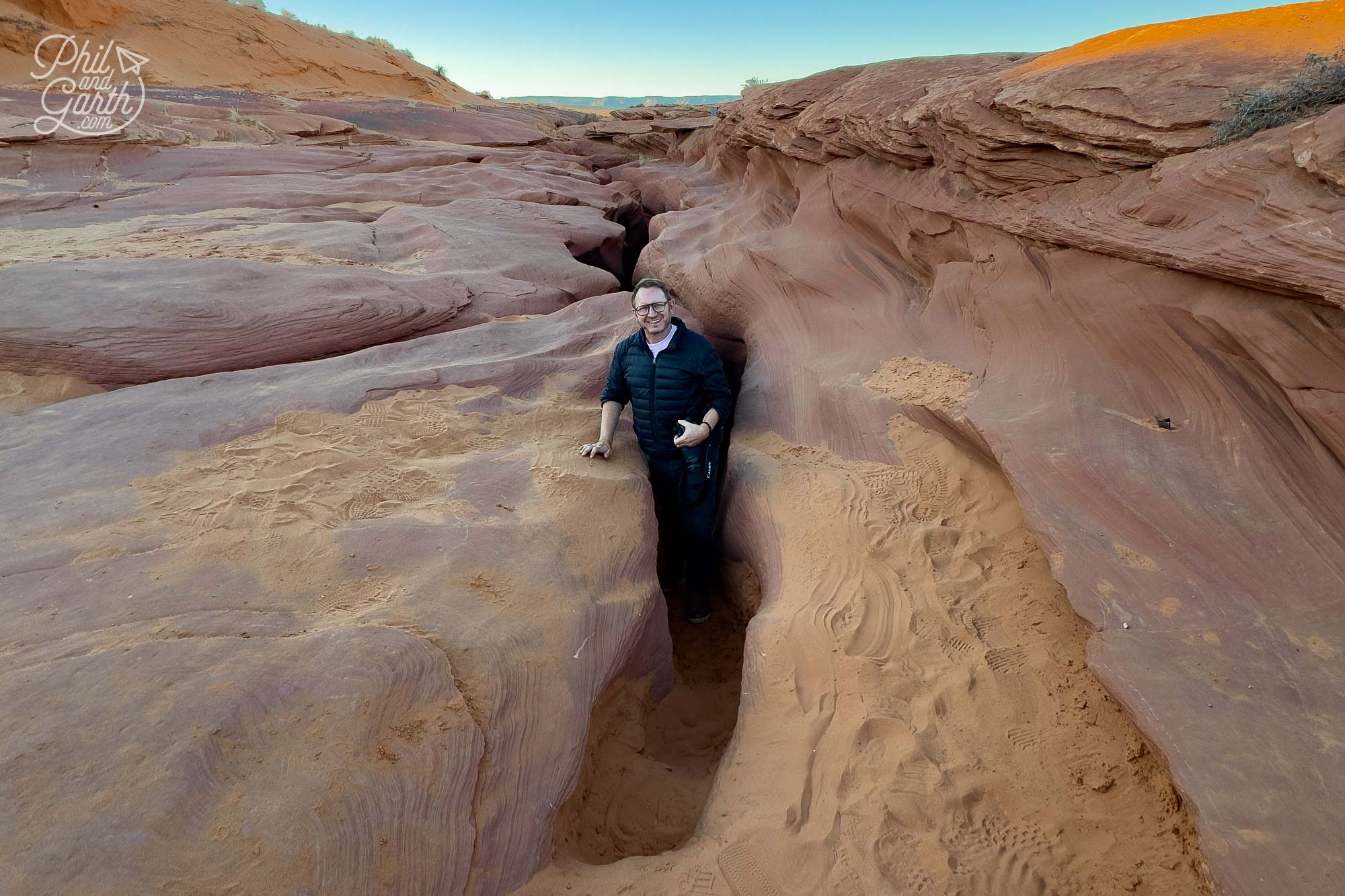 Garth exiting the end of Lower Antelope Canyon