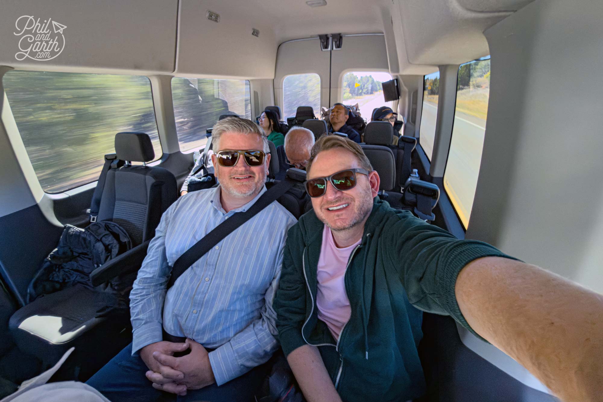 Inside the spacious MaxTour van