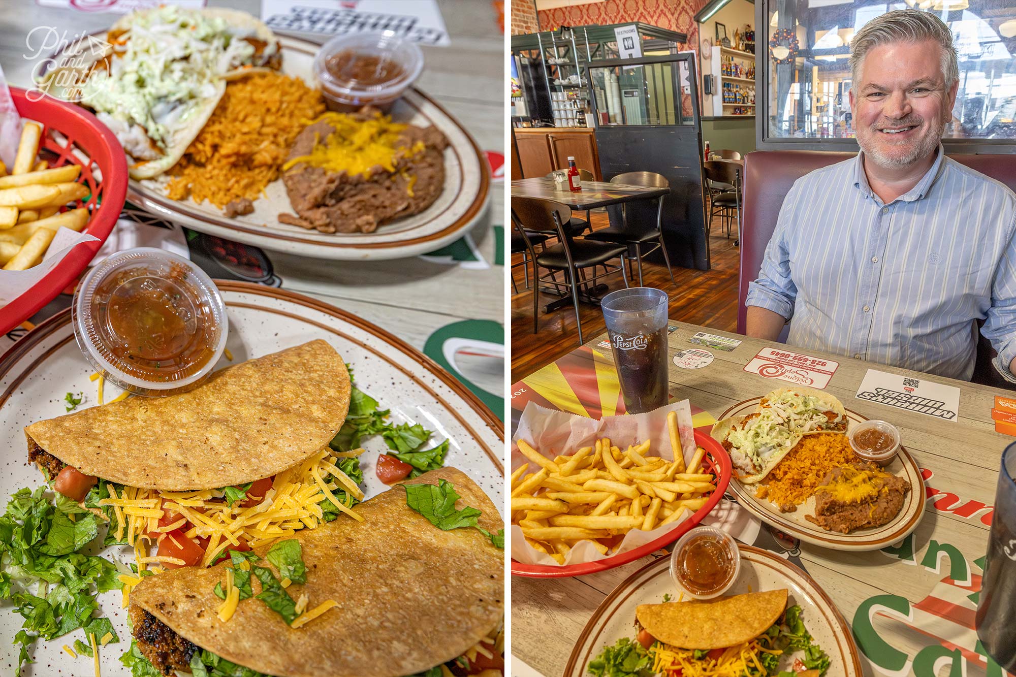 Mexican tacos for lunch at Anna's Place, Williams MaxTour 2 day tour