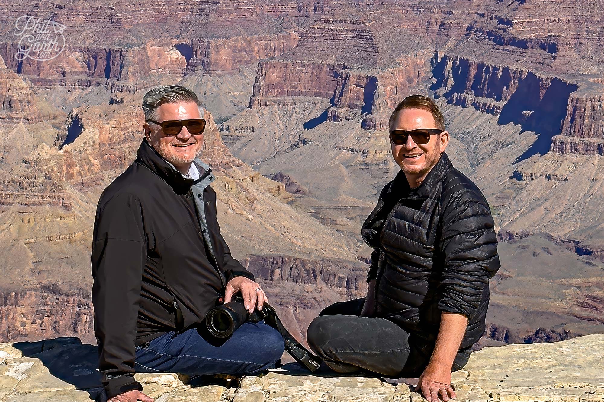 We love this photo of us and the Grand Canyon from Yaki Point filling the frame