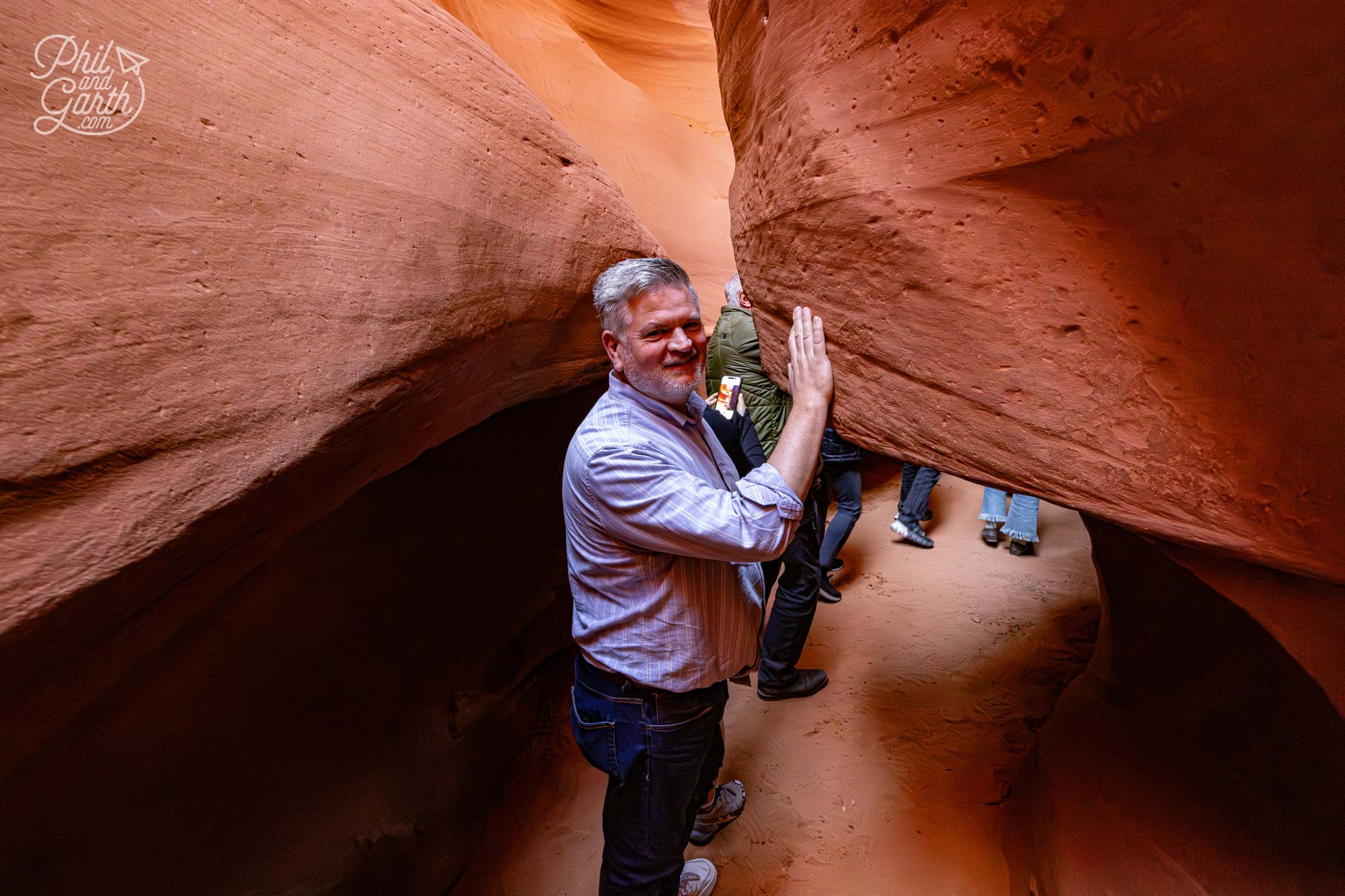 Phil navigating one of the tight spots