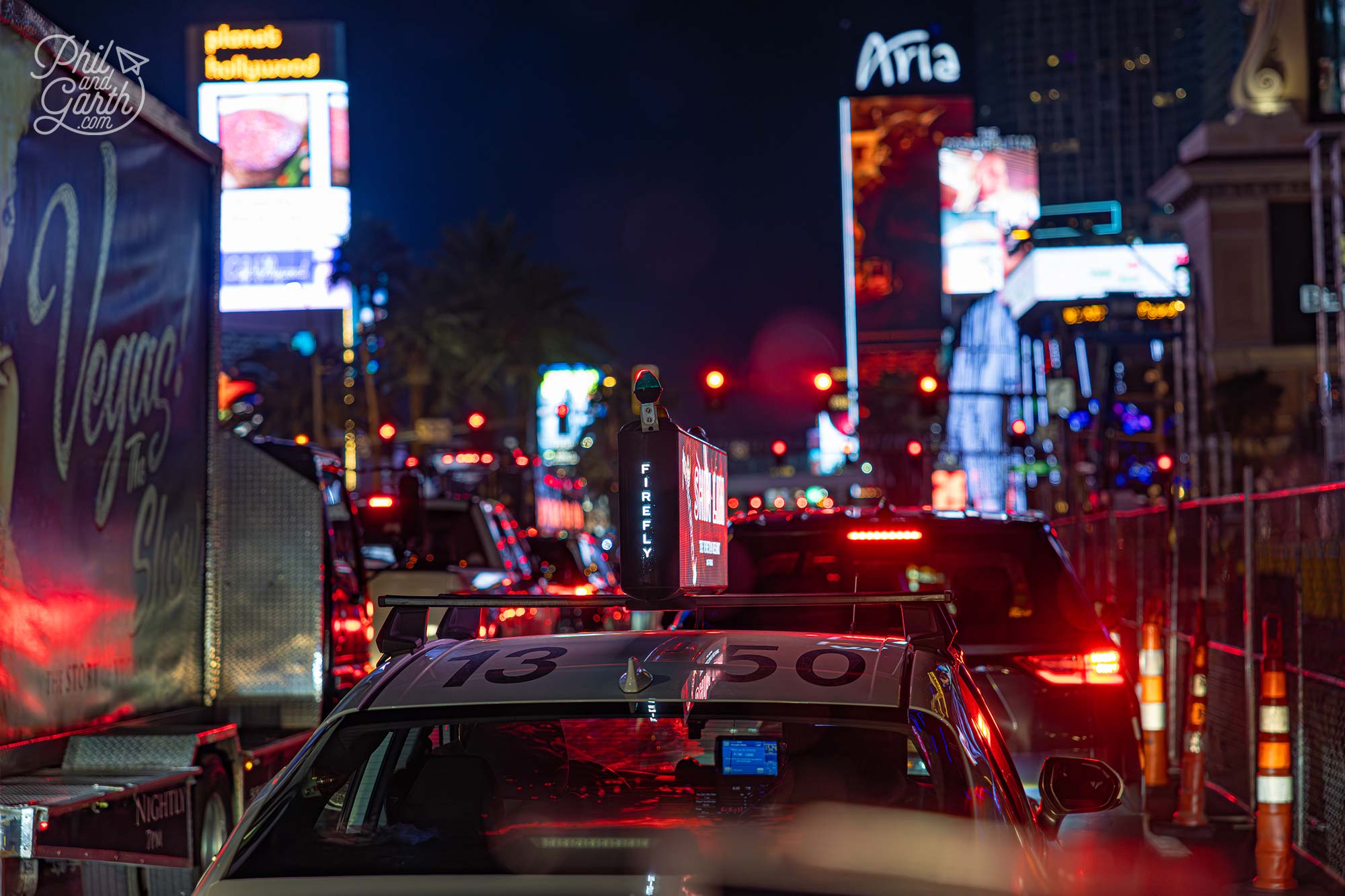 Sit in the front of the van for some cool view driving back to Vegas