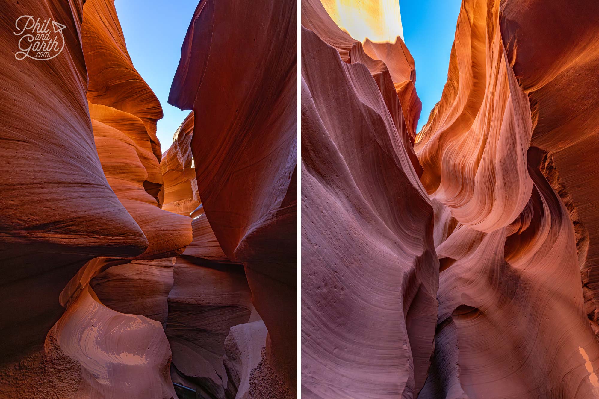 Sky visible through the narrow openings of Lower Antelope Canyon