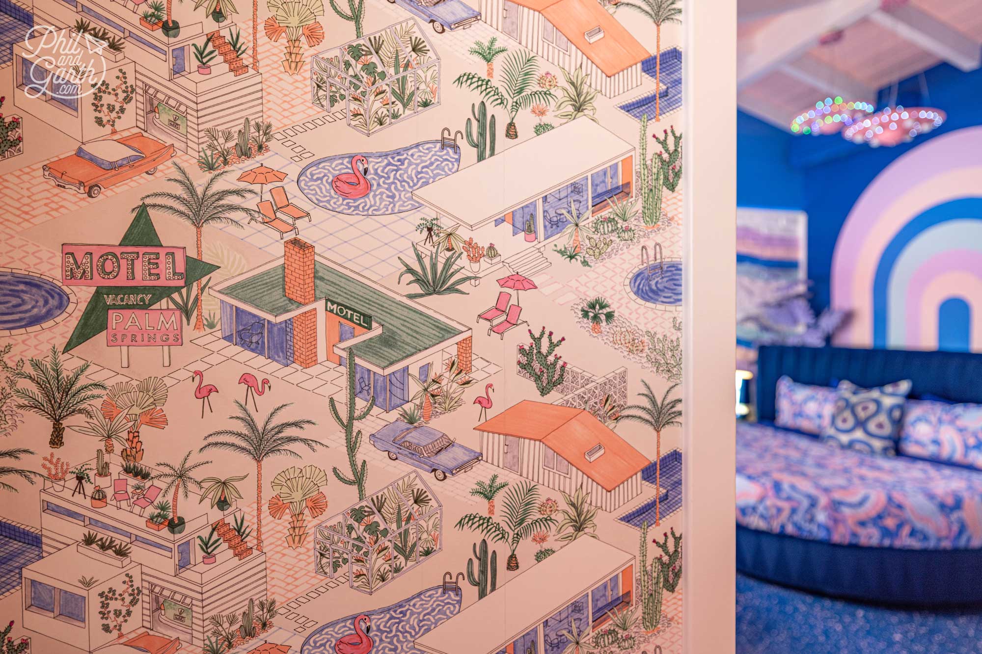 Garth loved the fabulous bespoke motel wallpaper