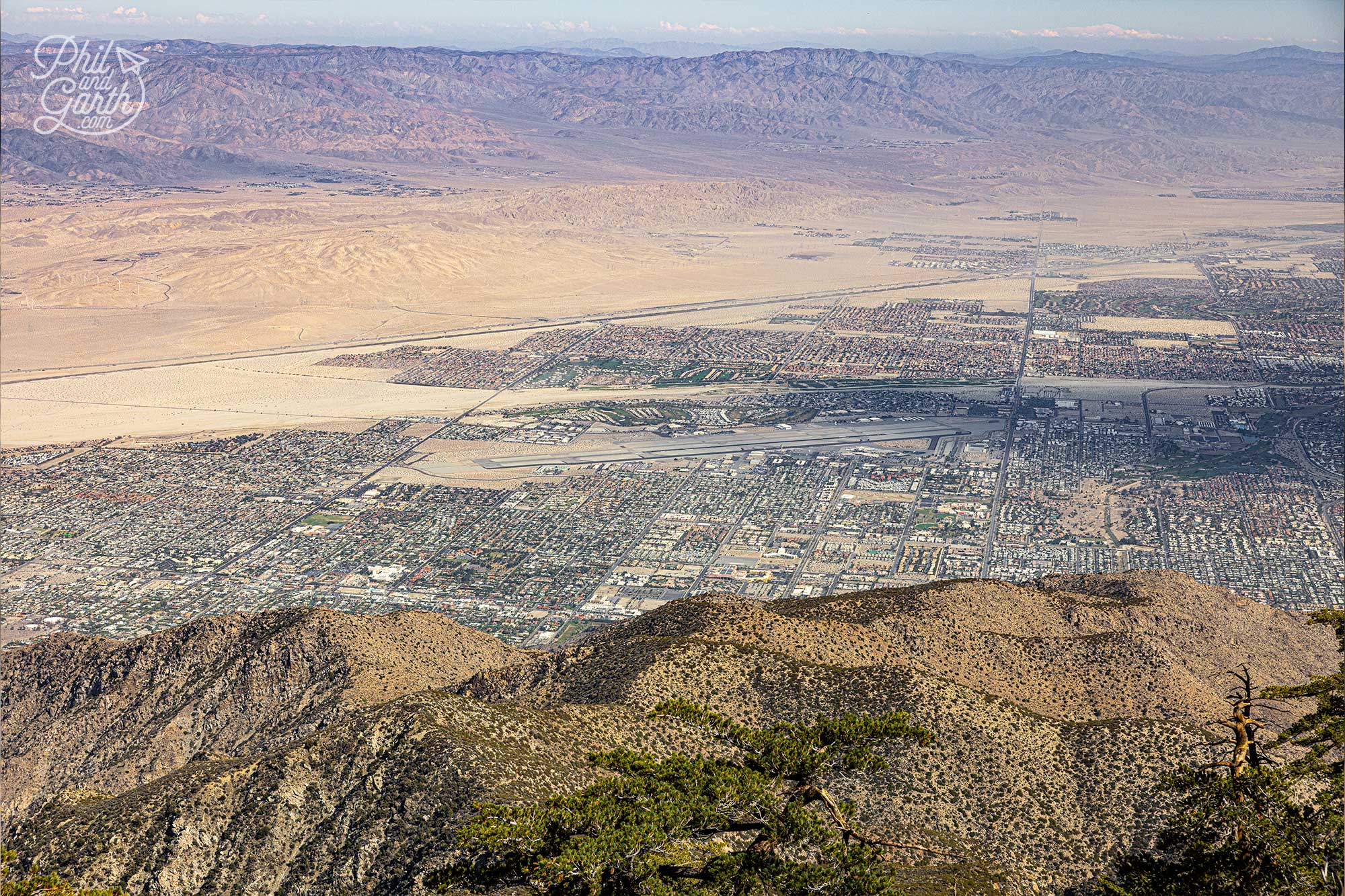 Garth capturing the vast desert landscape of the Coachella Valley from the top of Mount San Jacinto